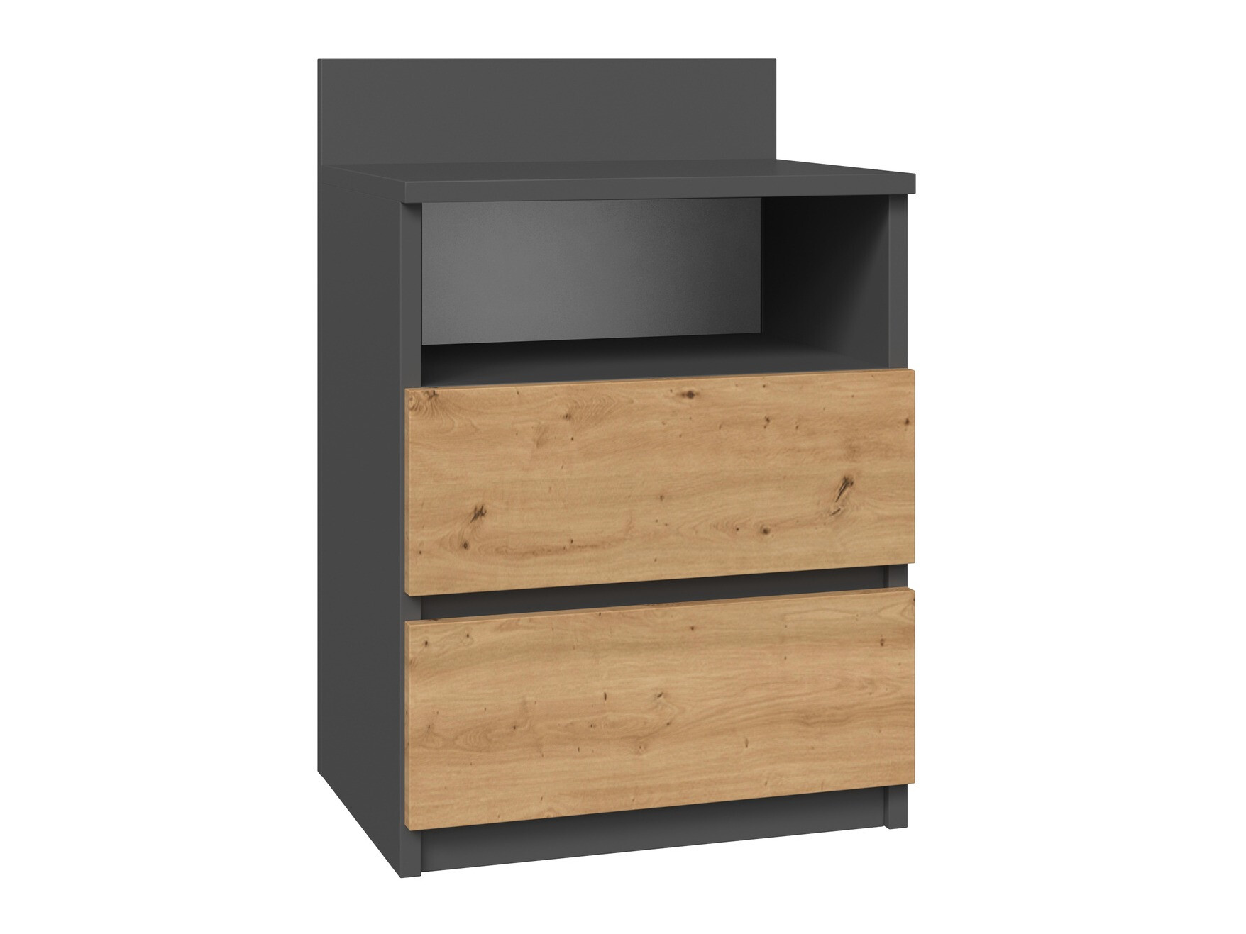 Прикроватная тумбочка Elbvelu 119 (Антрацит + Artisan дуб)