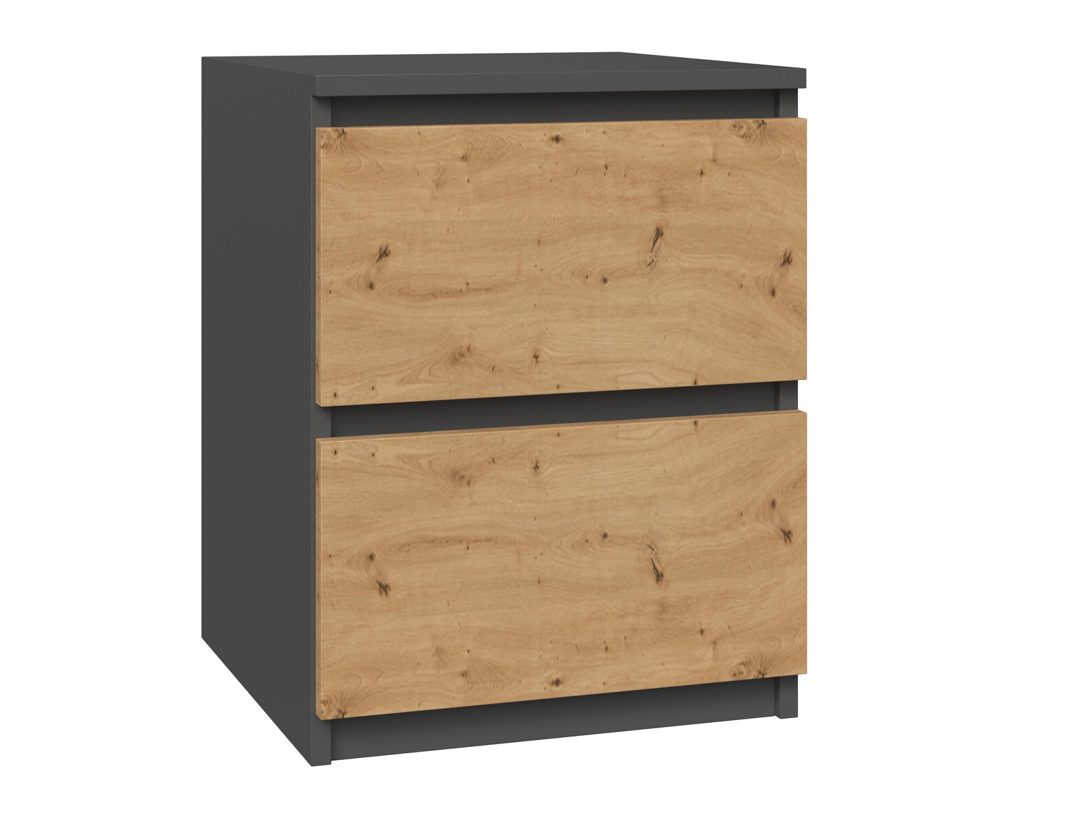 Прикроватная тумбочка Elbvelu 120 (Антрацит + Artisan дуб)