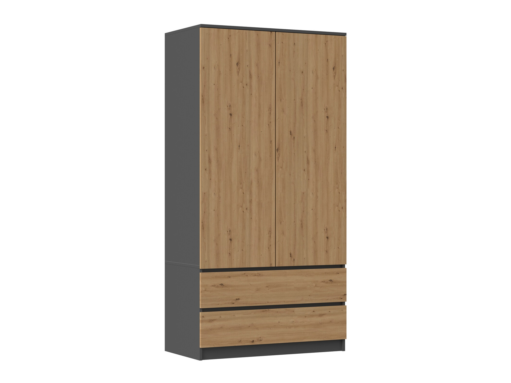 Skapis Elbvelu 116 (Antracīts + Artisan ozols)