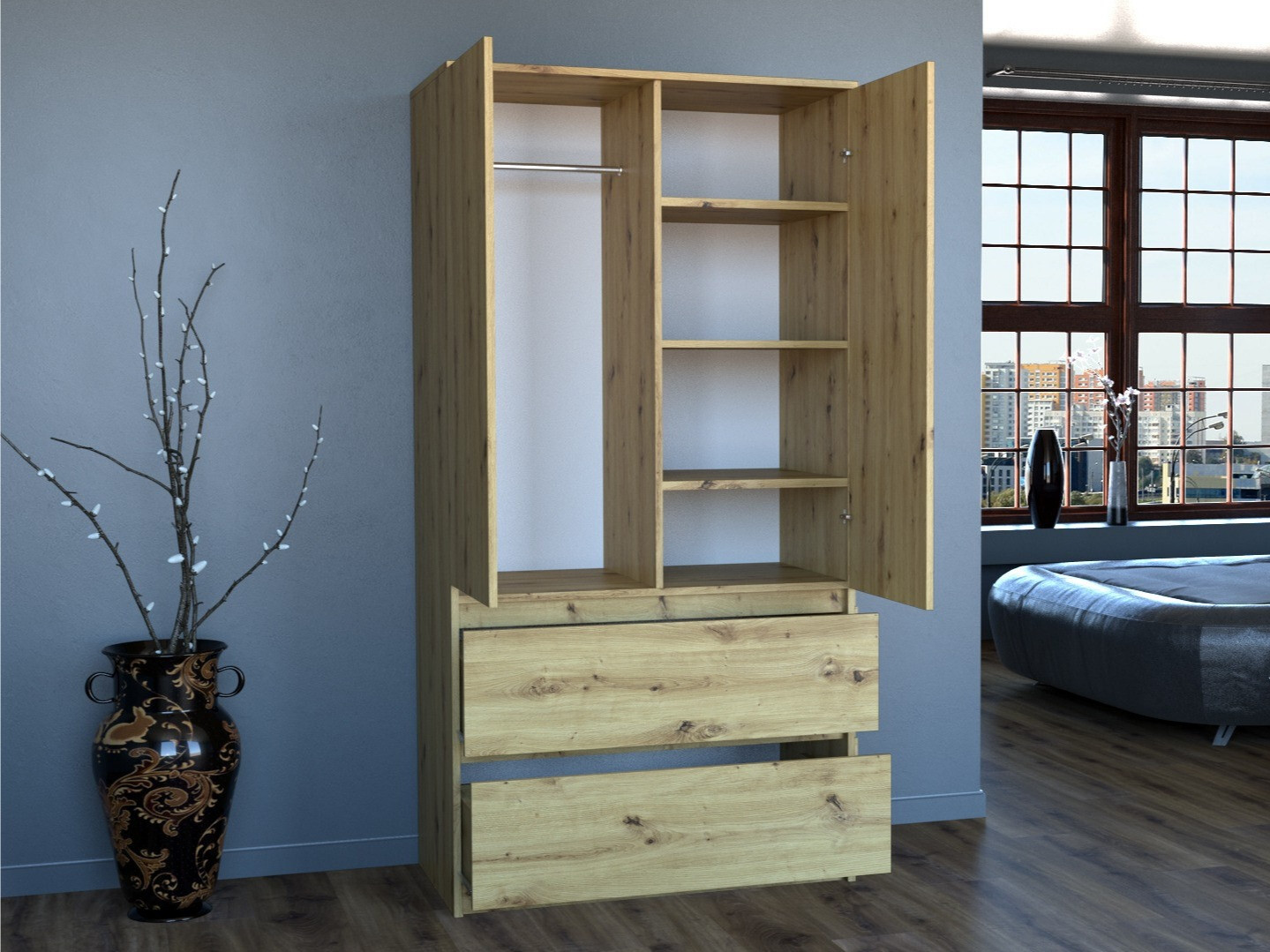 Skapis Elbvelu 116 (Artisan ozols)