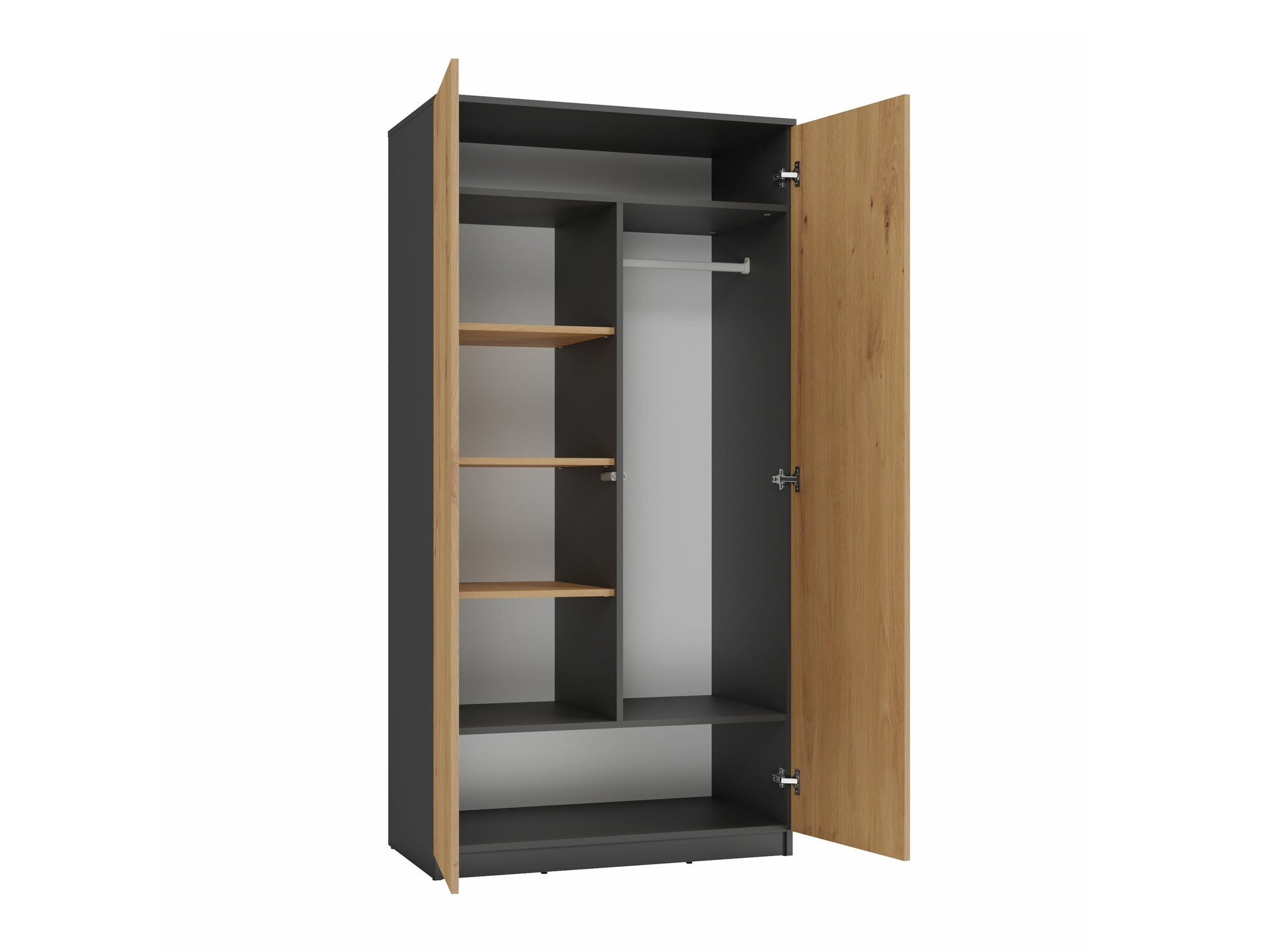 Skapis Elbvelu 117 (Antracīts + Artisan ozols)