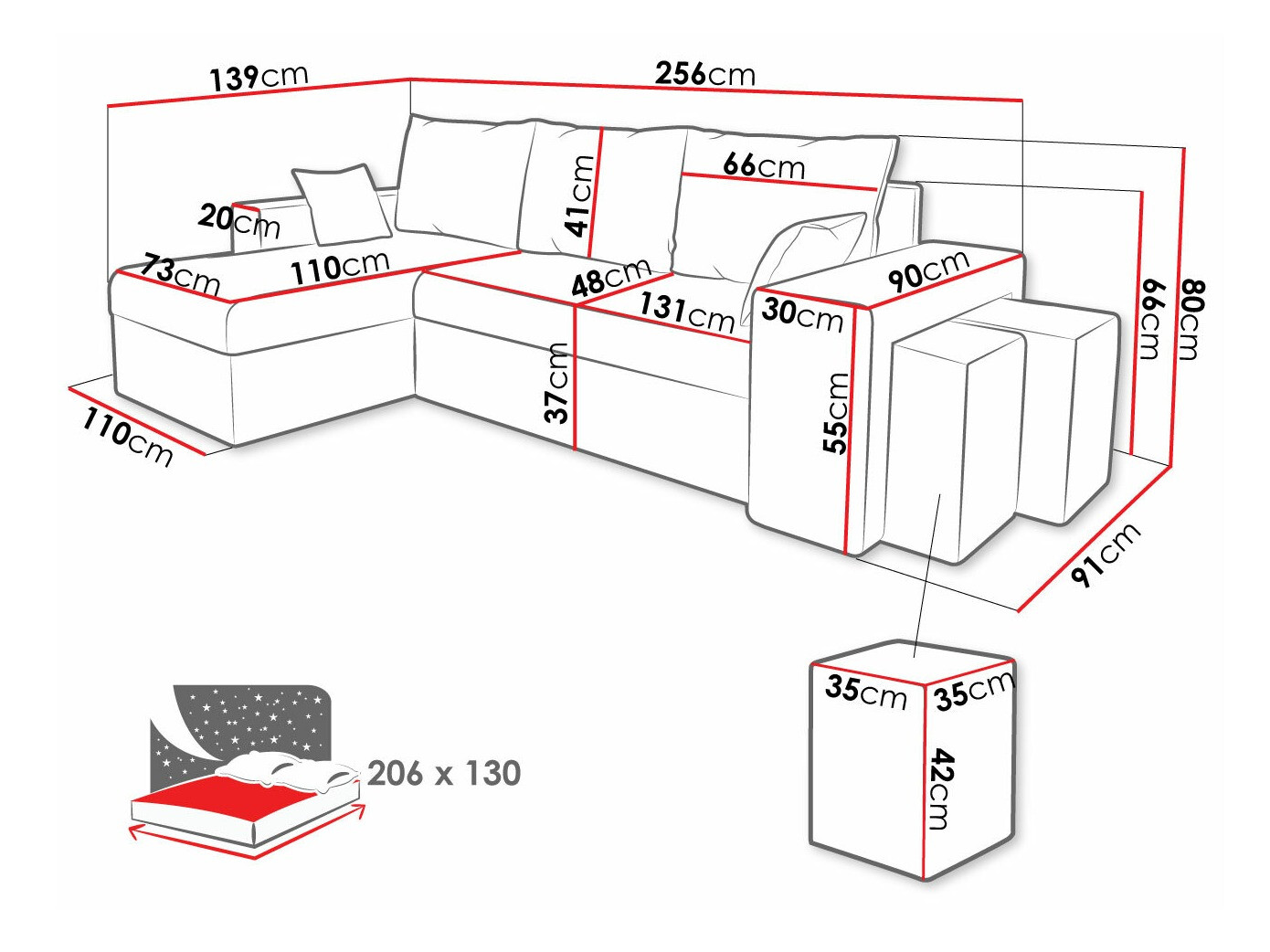 Stūra dīvāns Memphis 129 (Paros 06 + Kronos 07)