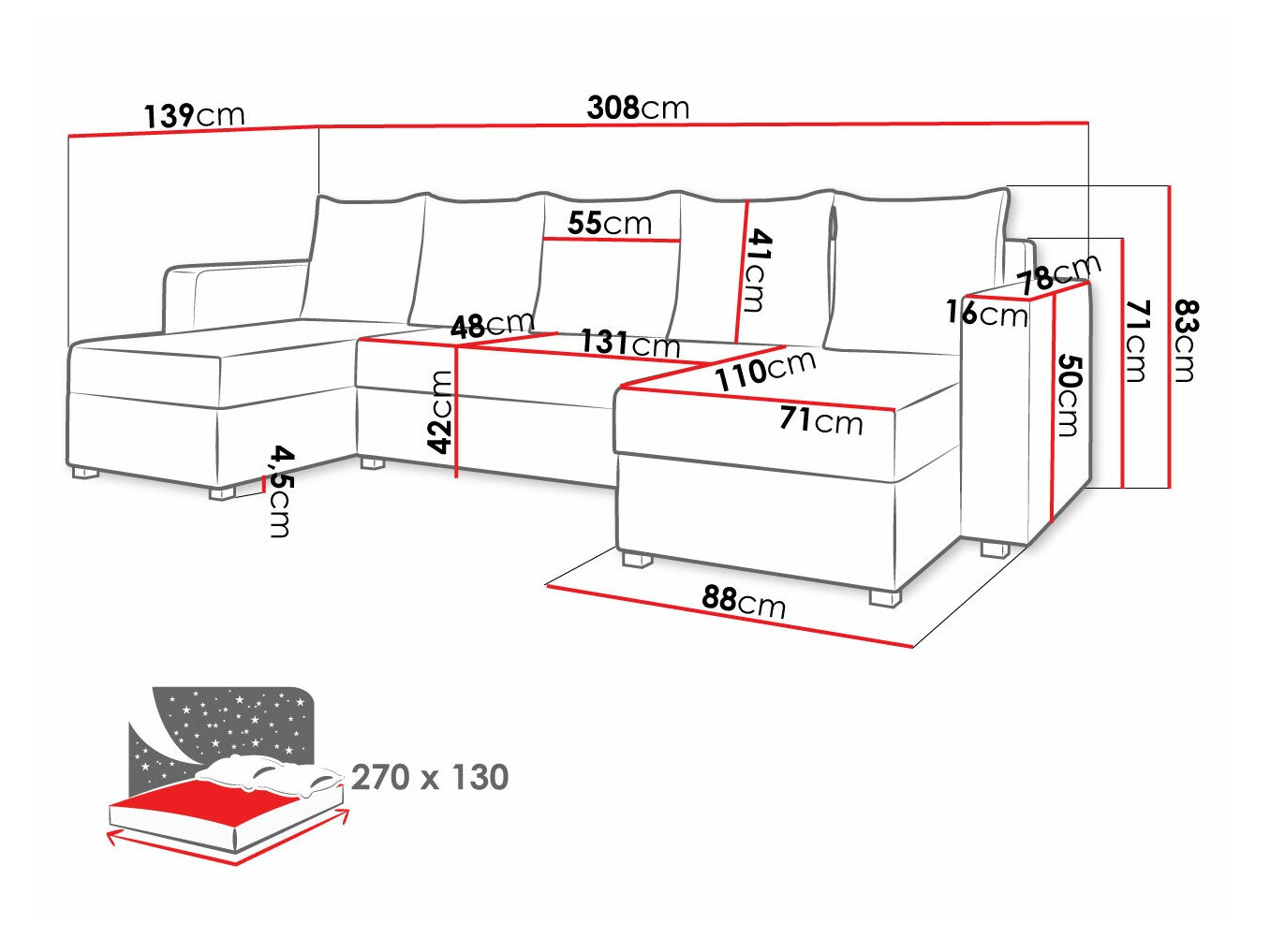 Угловой диван Memphis 121 (Soft 011 + Lawa 06)