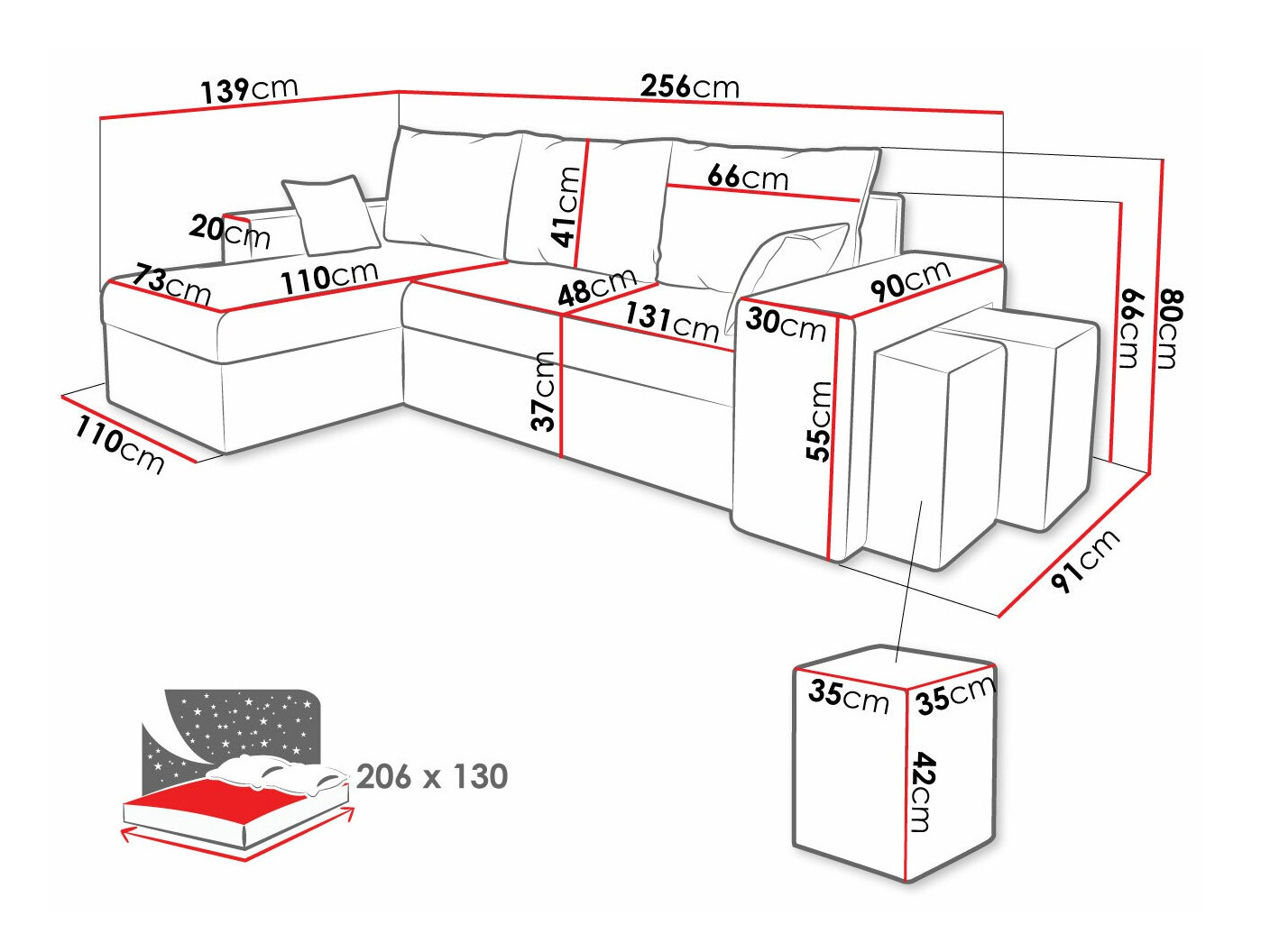 Угловой диван Memphis 138 (Poso 100)