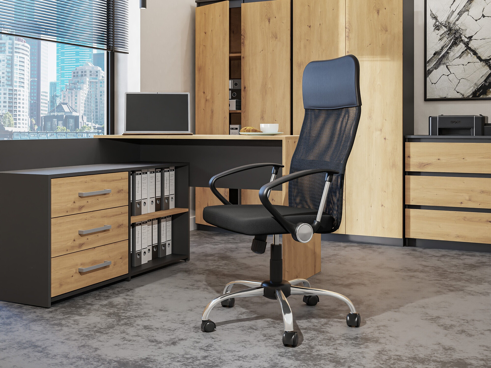 Biroja krēsls Mandeville 227 (Melns)