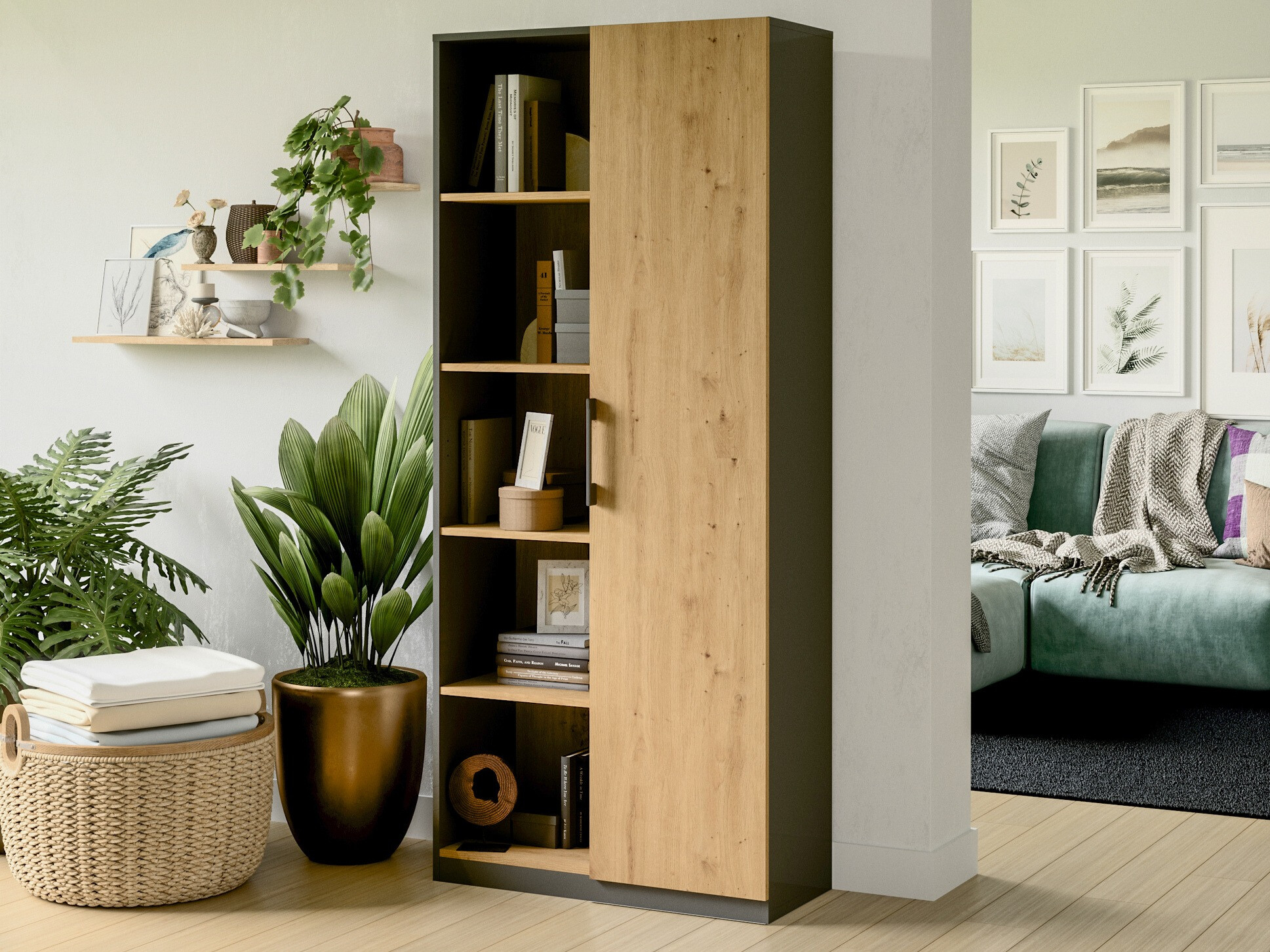 Plaukts Elbvelu 122 (Antracīts + Artisan ozols)