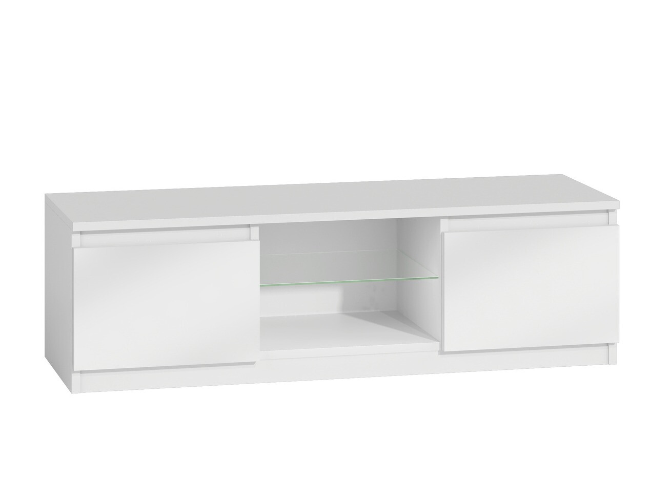 TV galds Elbvelu 126 (Balts + Glancēts balts)