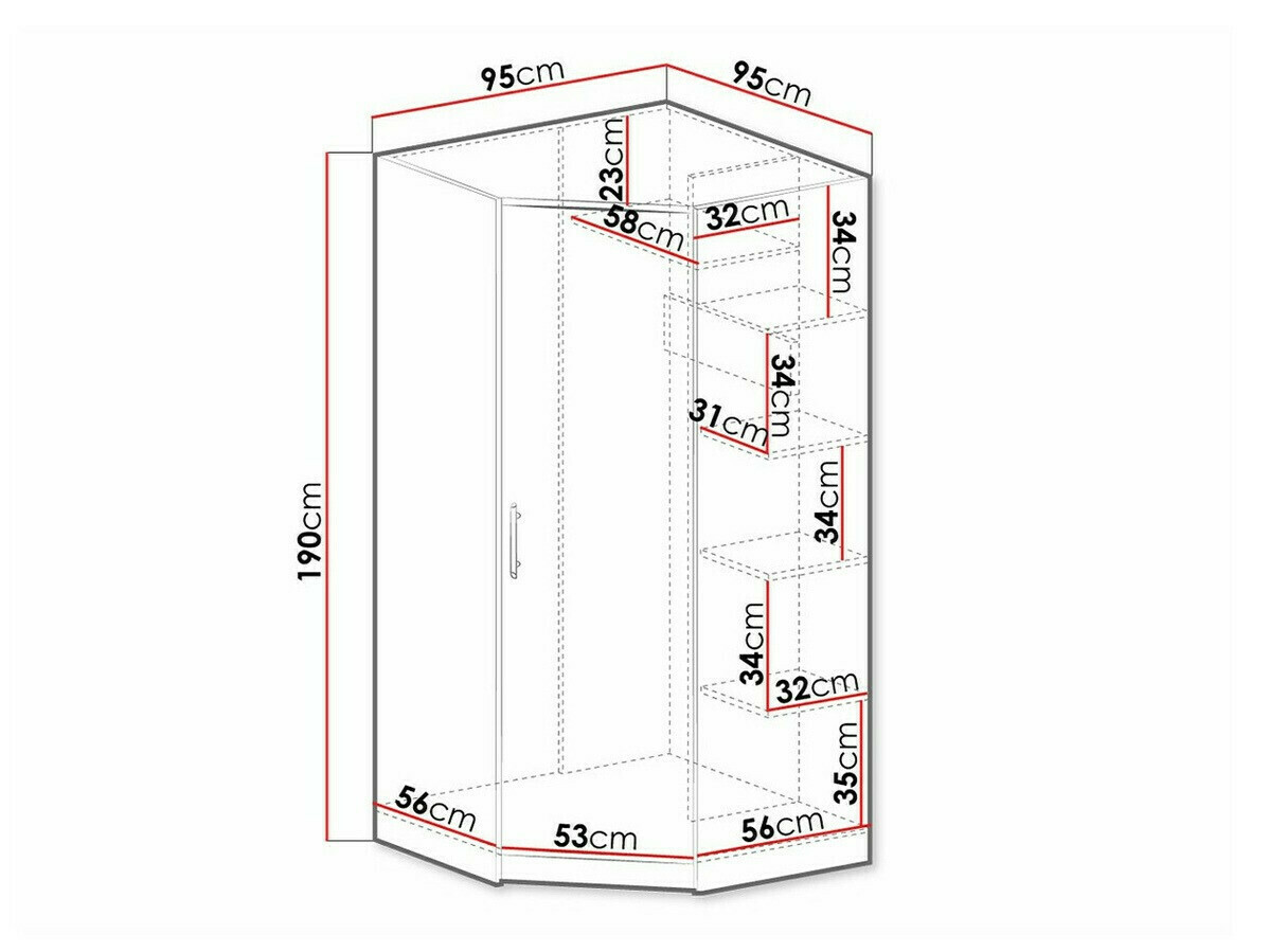 Угловой шкаф Cavmero 106 (Artisan дуб)
