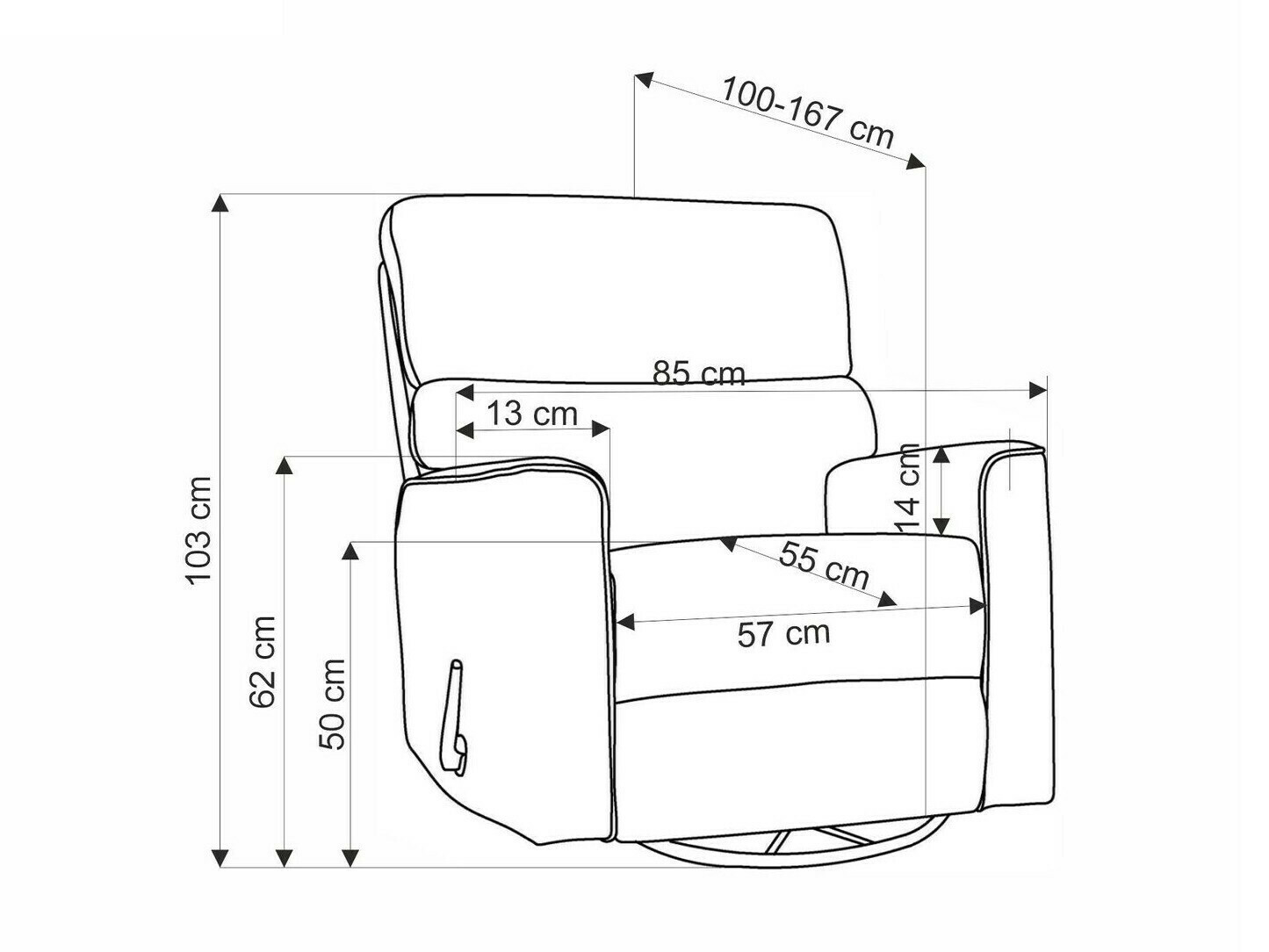 Кресло реглайнер Houston 1669 (Серый)