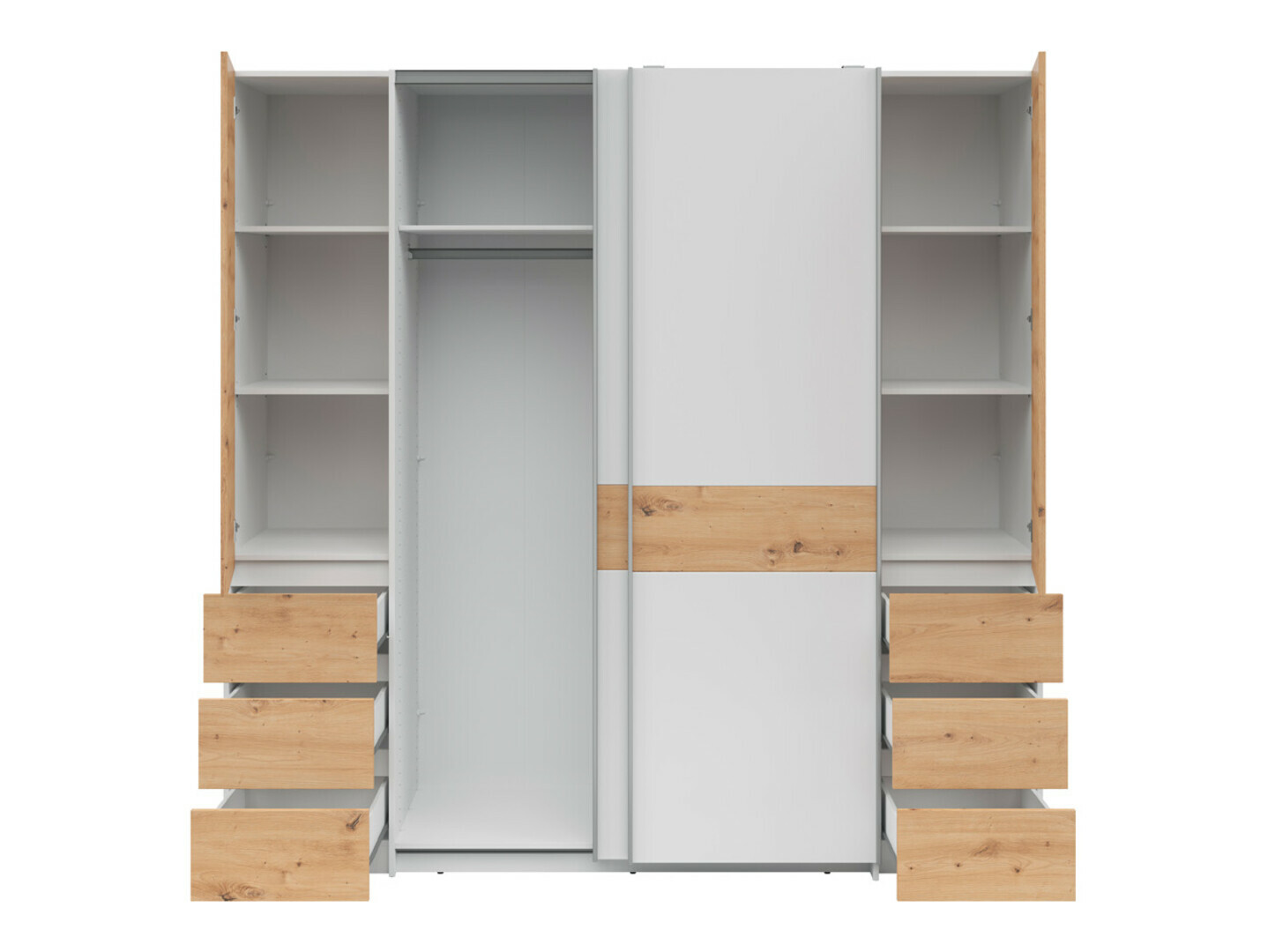 Skapis Boston 540 (Artisan ozols + Balts)