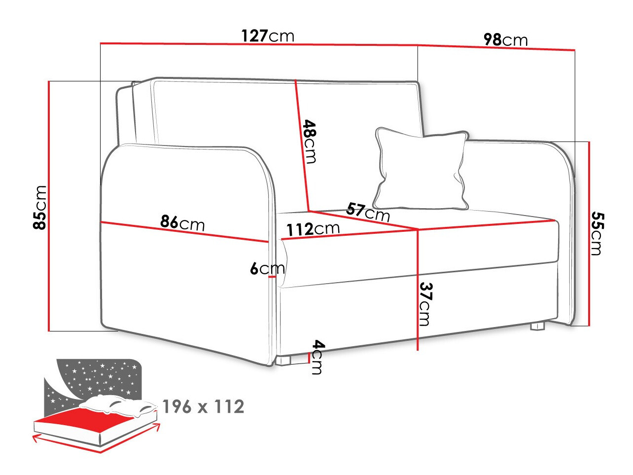 Диван-кровать Columbus 124 (Again 85)