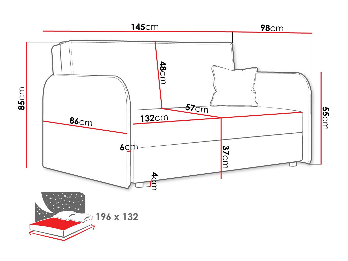 Dīvāns gulta Columbus 123 (Again 06)