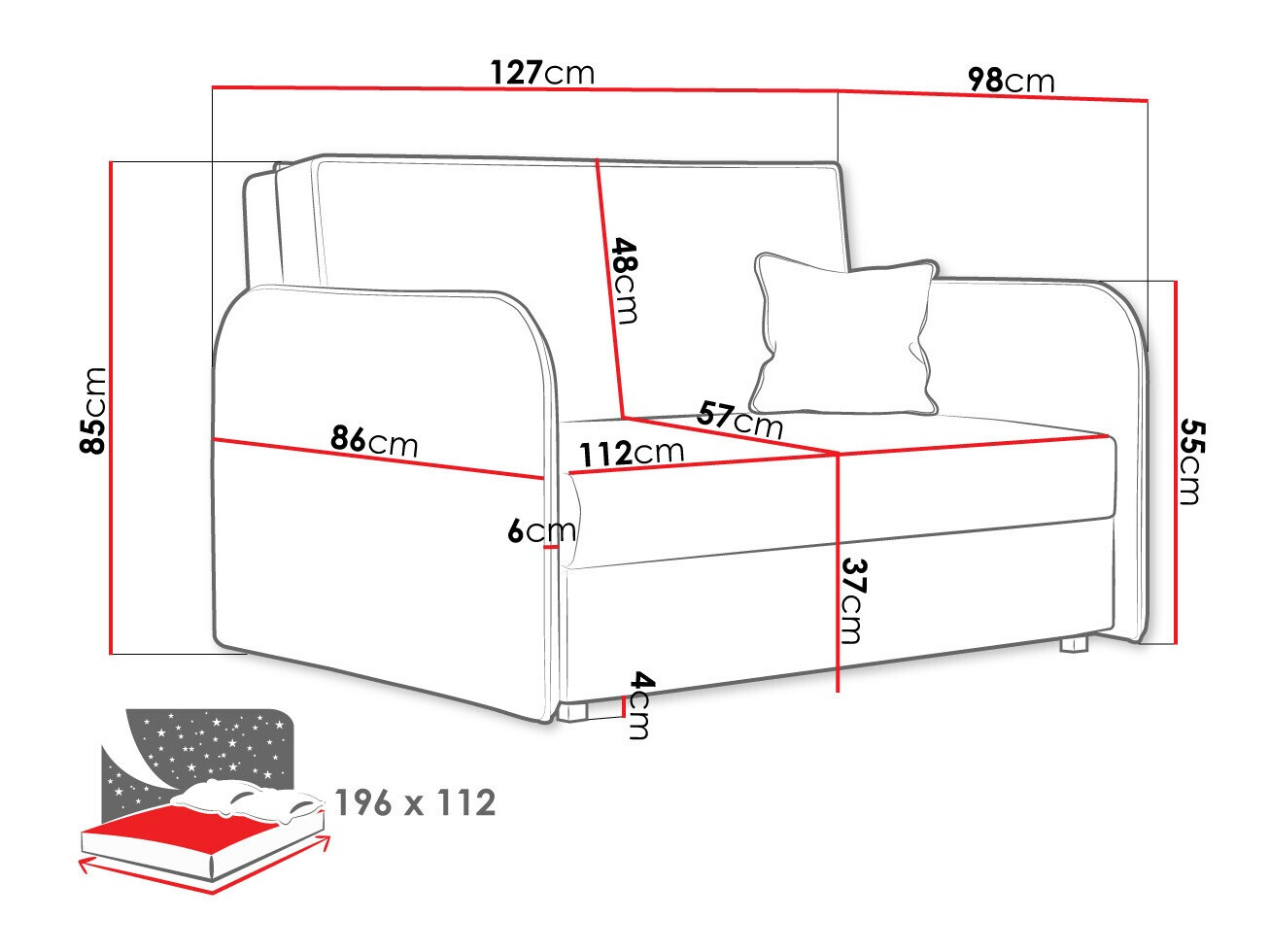 Dīvāns gulta Columbus 124 (Again 06)