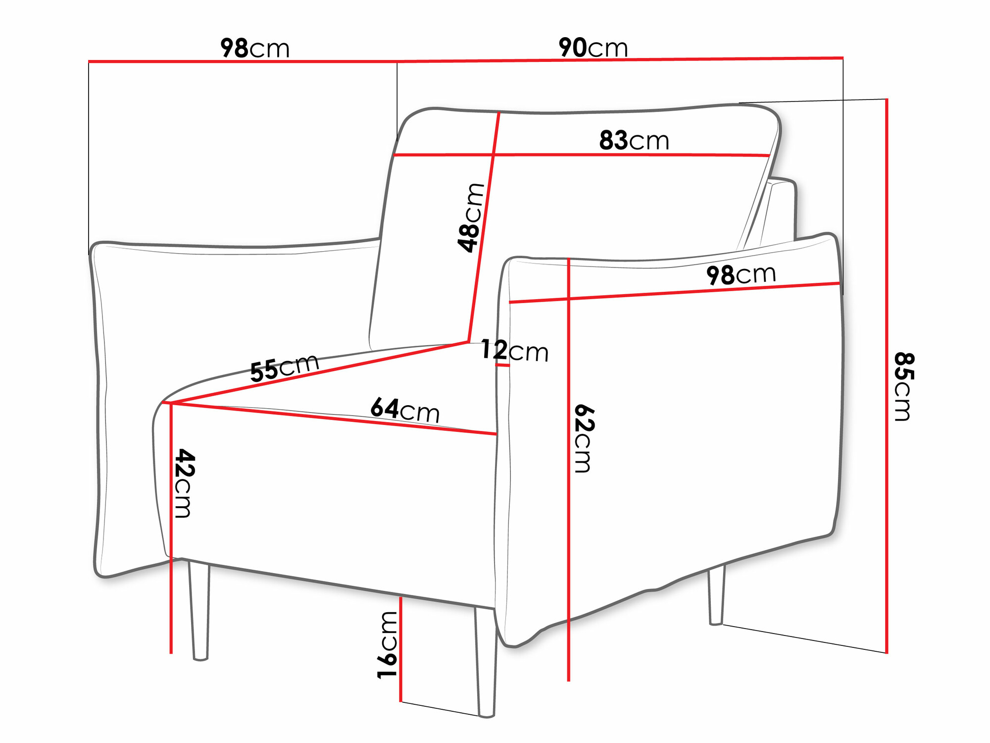 Atpūtas krēsls Columbus 225 (Velo 627)