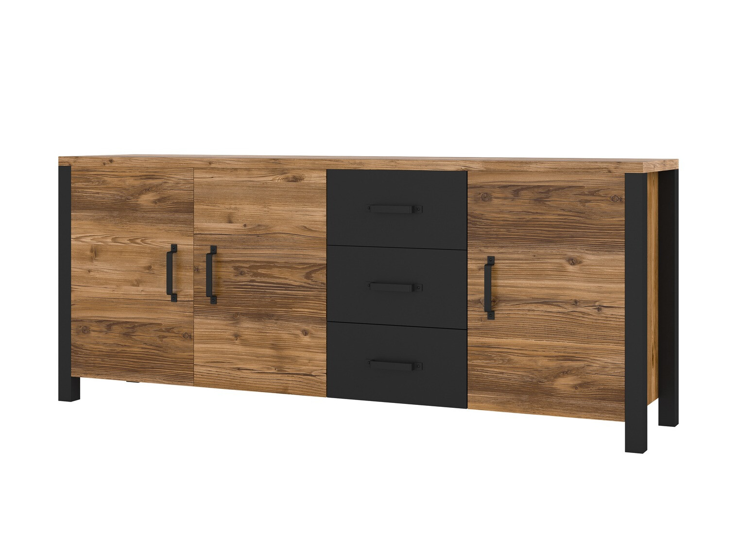 Kомод Tornua 106 (Темная ель + Матовый черный)