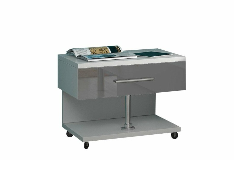 Прикроватная тумбочка Salmere 103 (Белый + Глянцевый серый)