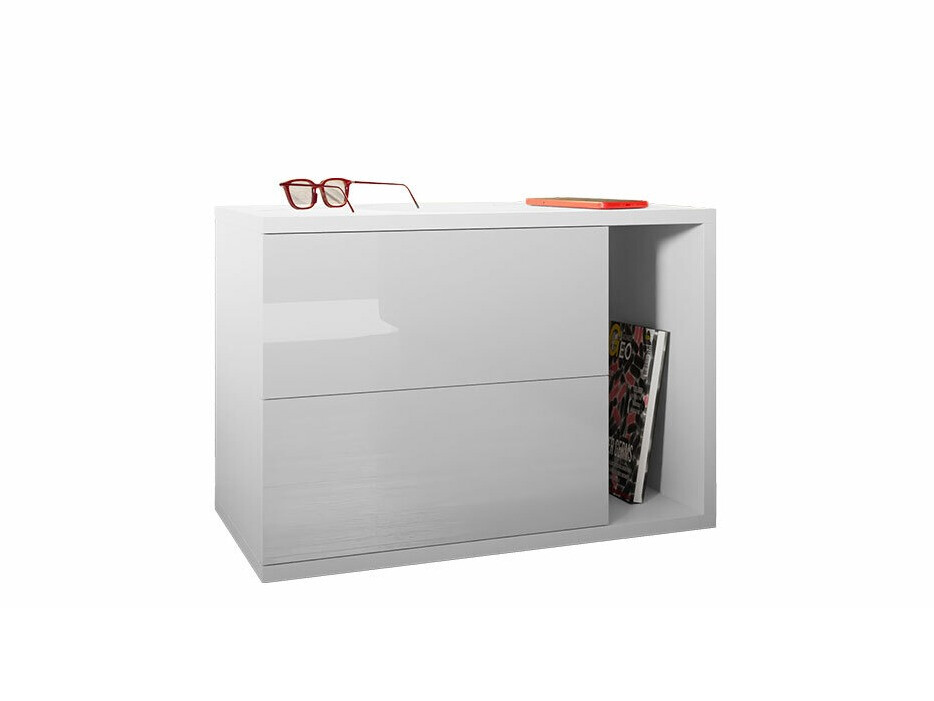 Прикроватная тумбочка Utica 104 (Белый + Глянцевый белый)