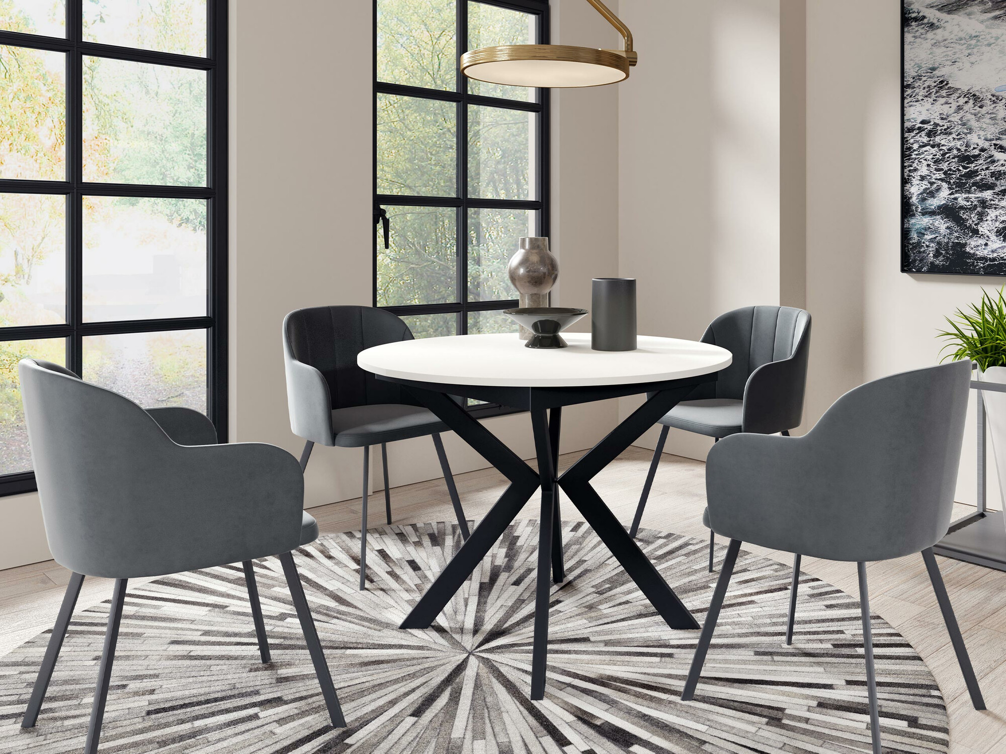 Cтол Oswego 112 (Чёрный + Белый)