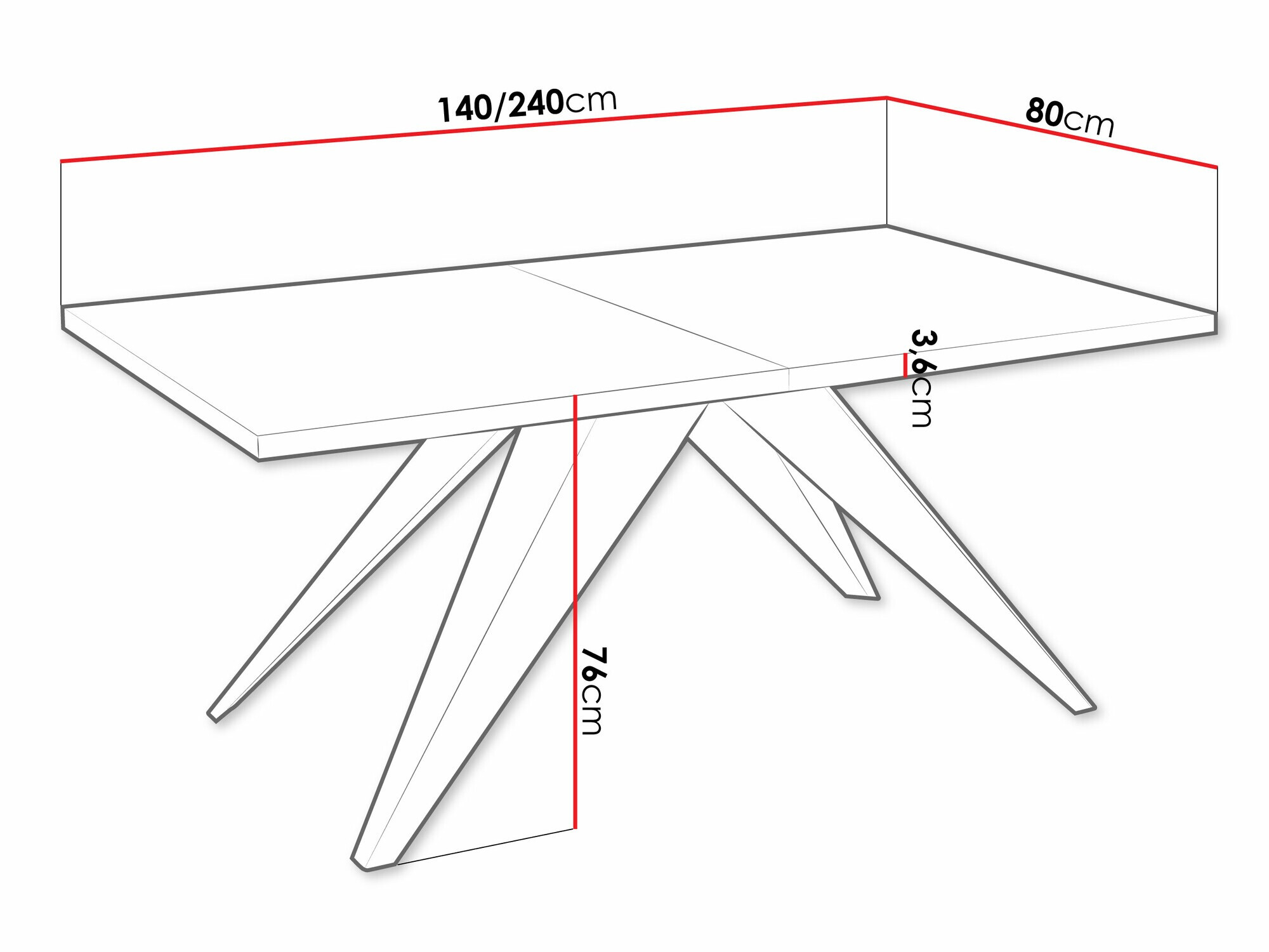 Cтол Oswego 113 (Чёрный + Белый)