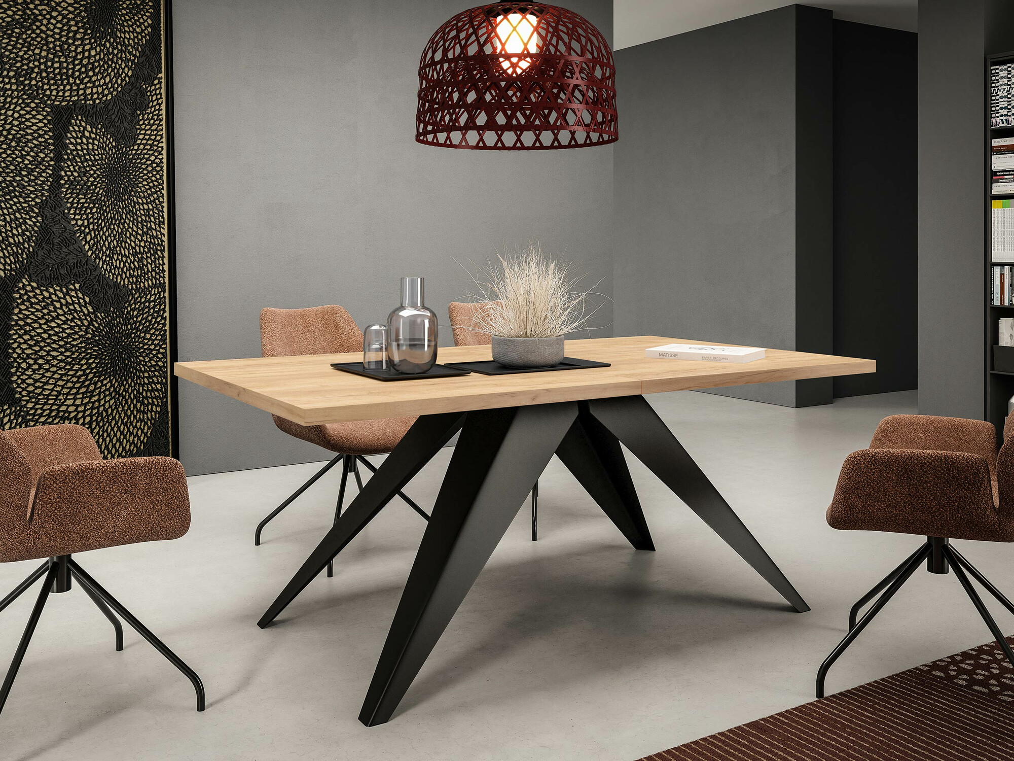 Galds Oswego 113 (Melns + Amatniecības zelta ozols)