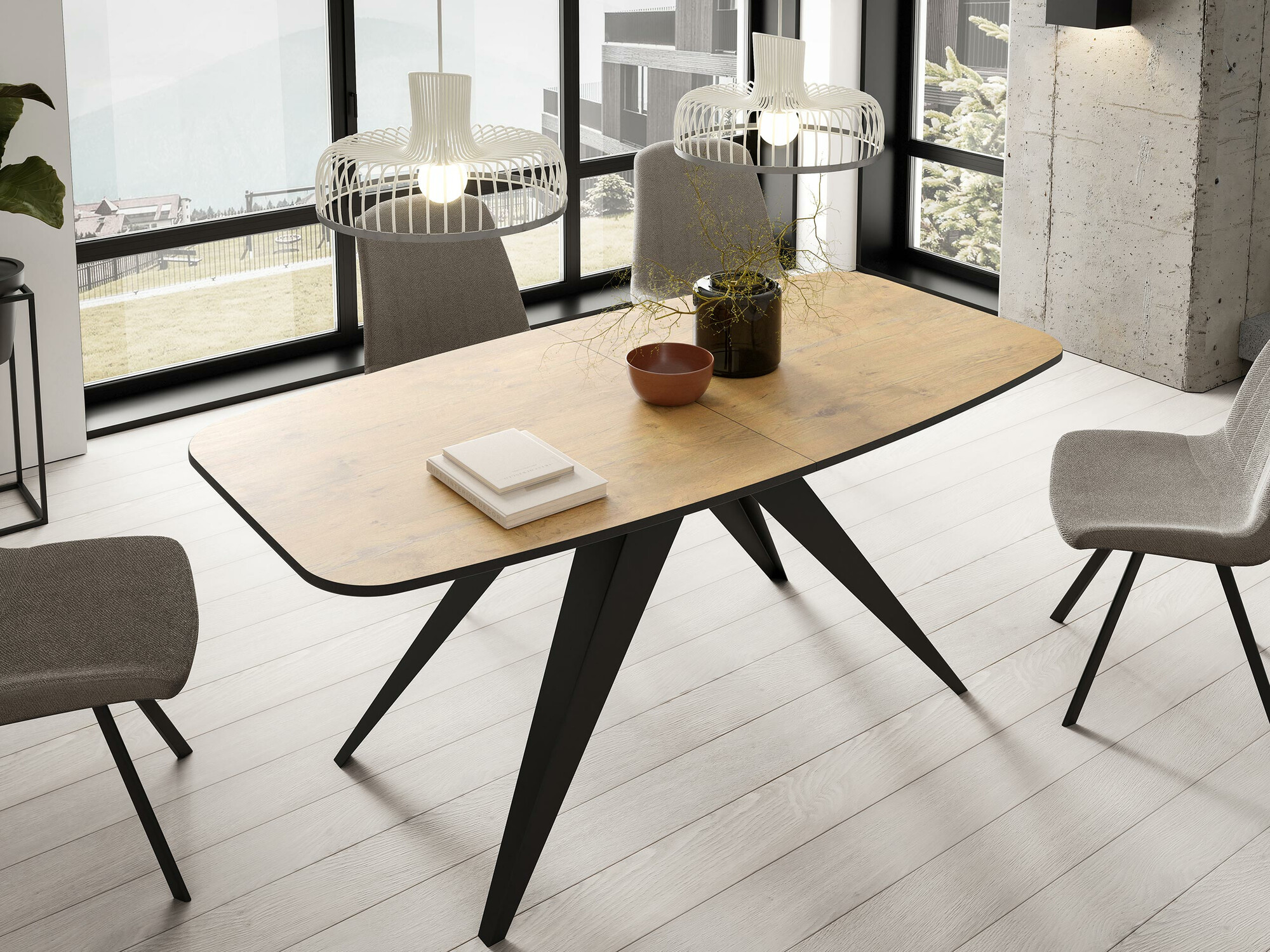 Galds Oswego 115 (Melns + Lancelots ozols)