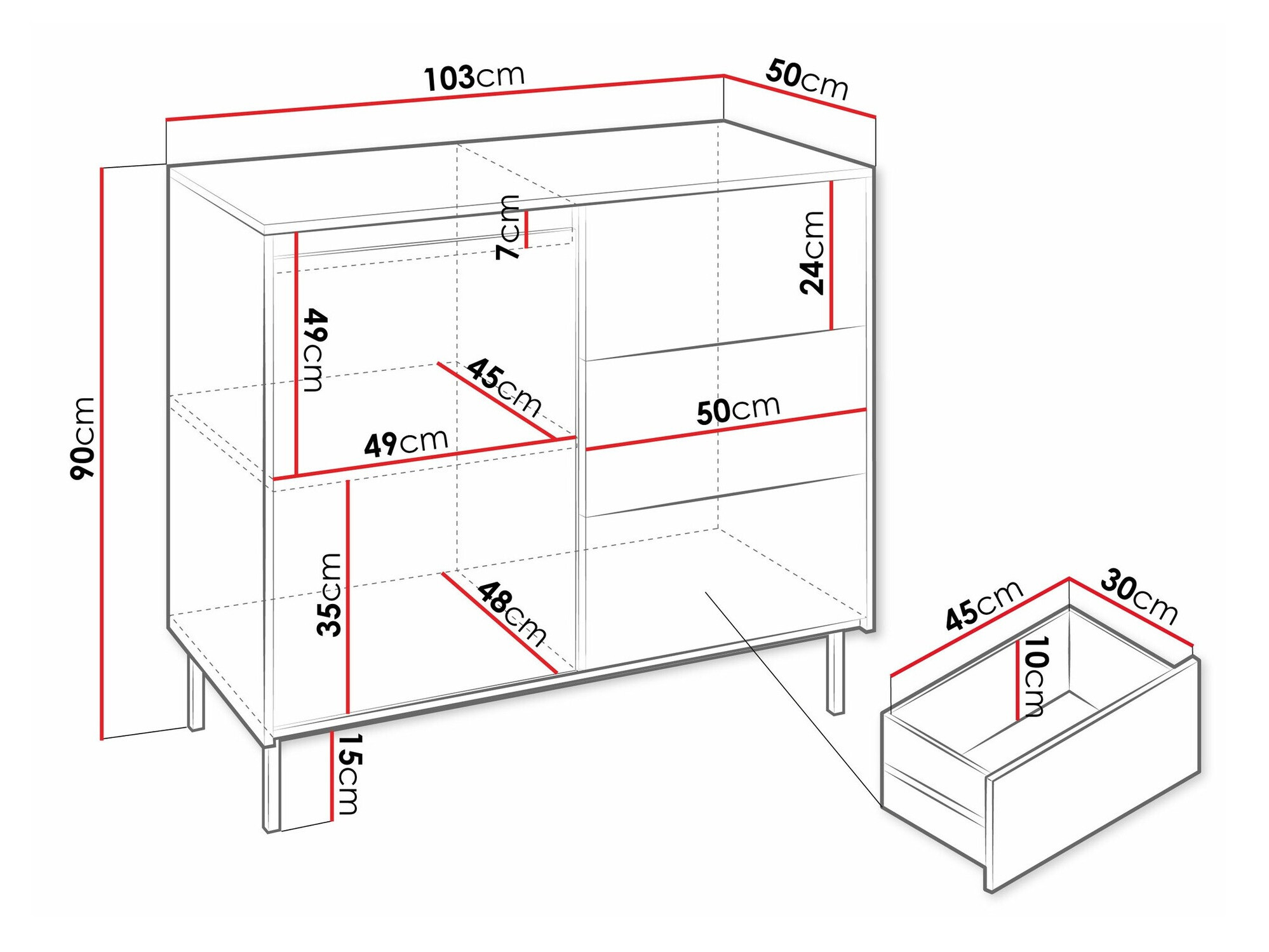 Kомод Comfivo Delruva 100 (Белый)