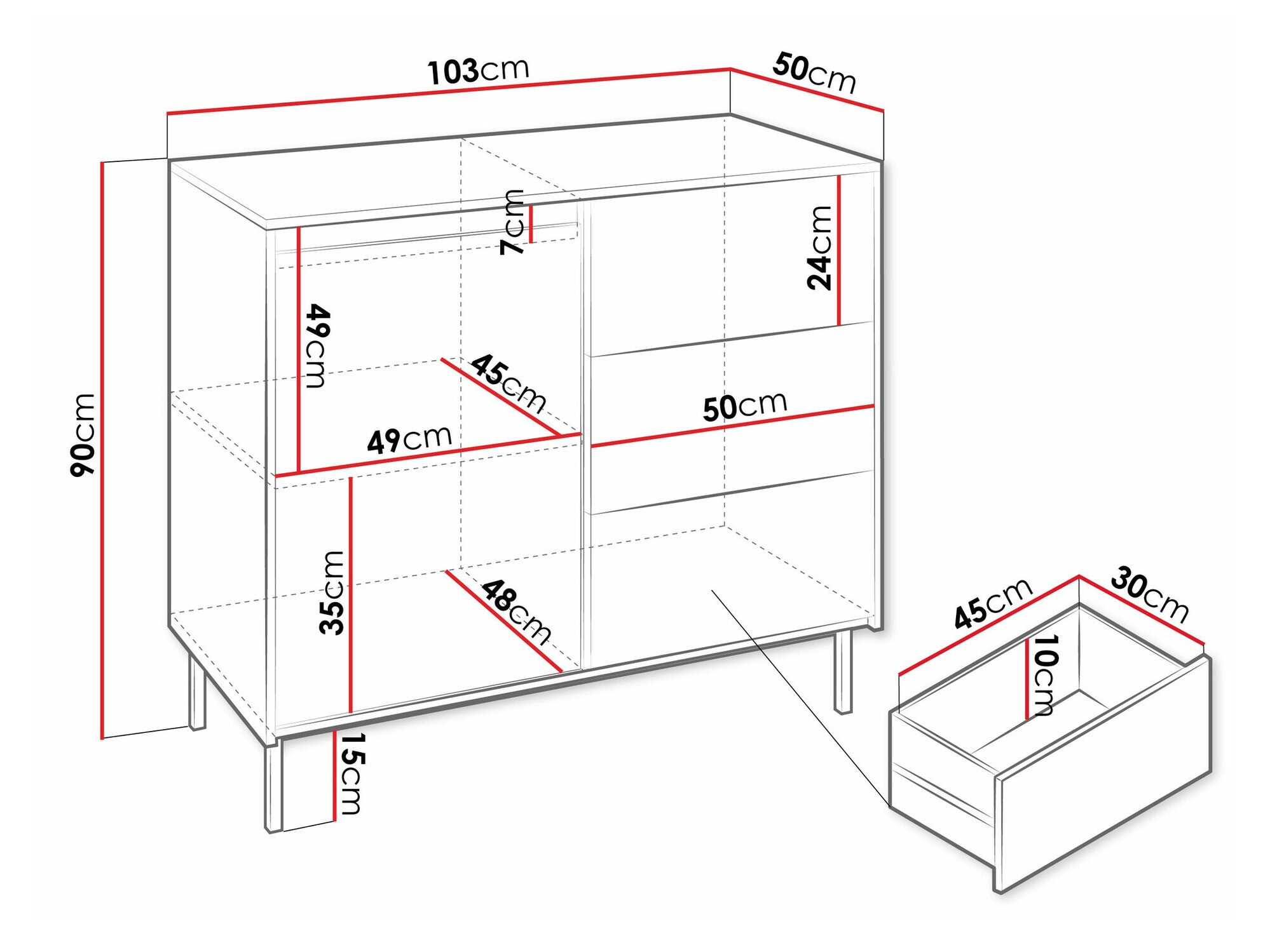 Kомод Comfivo Delruva 100 (Чёрный)