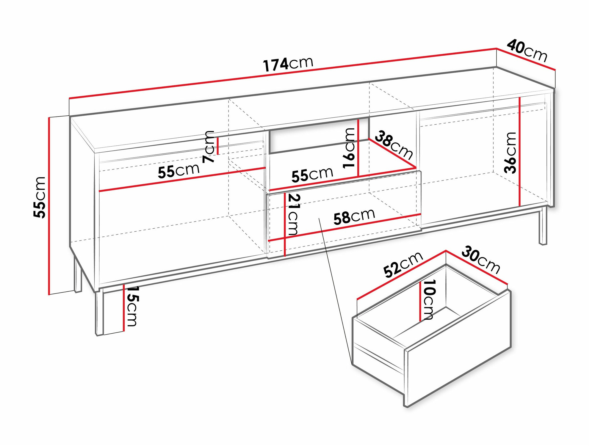 TV galds Comfivo Delruva 103 (Balts)