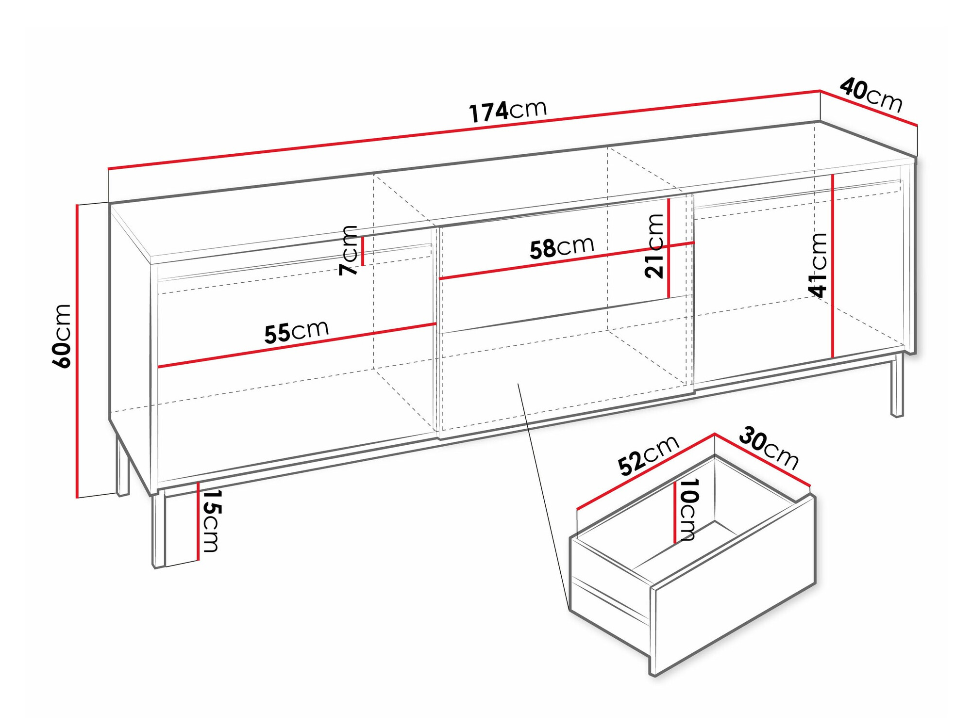 TV galds Comfivo Delruva 104 (Balts)