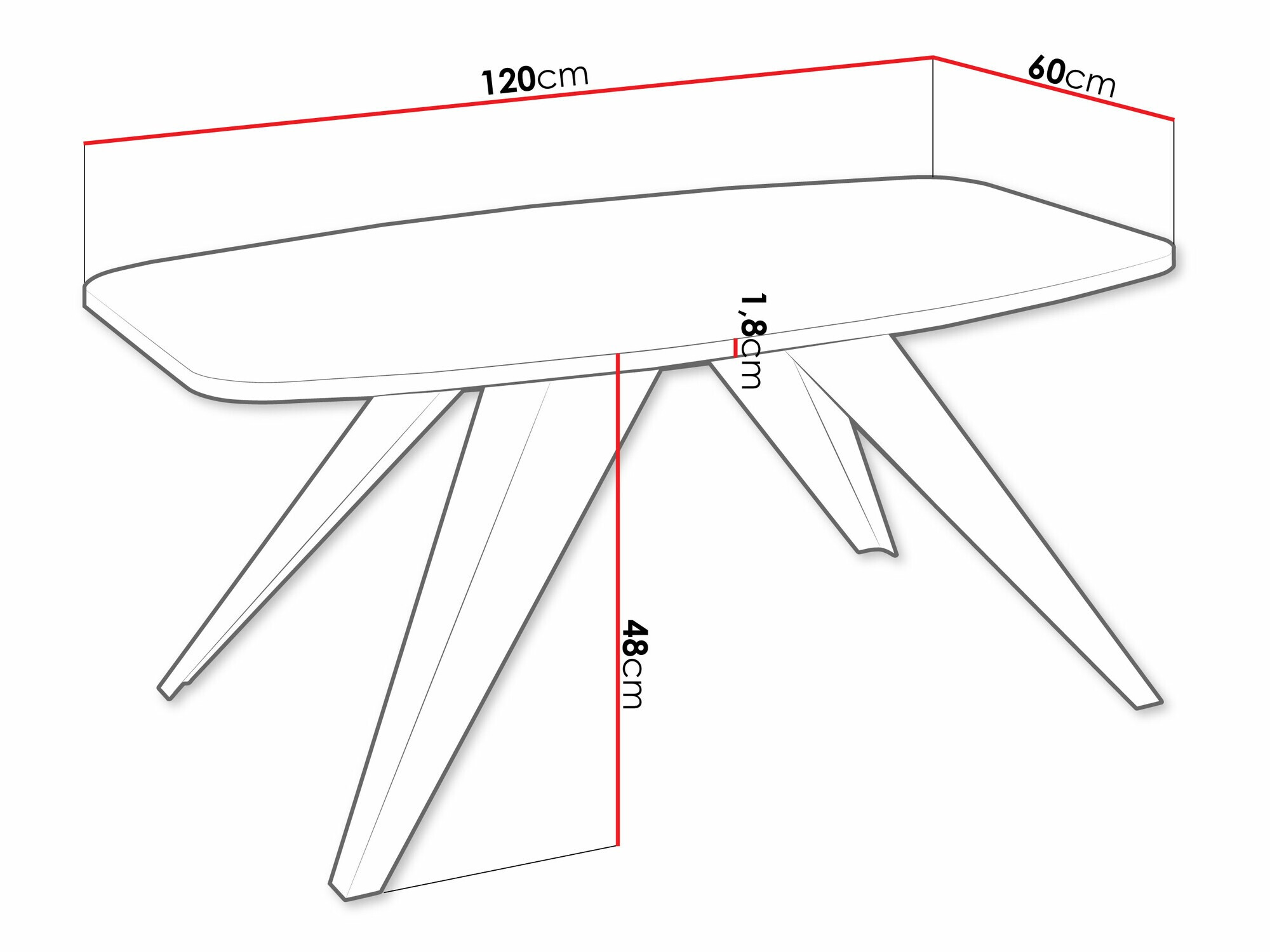 Журнальный столик Oswego 117 (Чёрный + Белый)