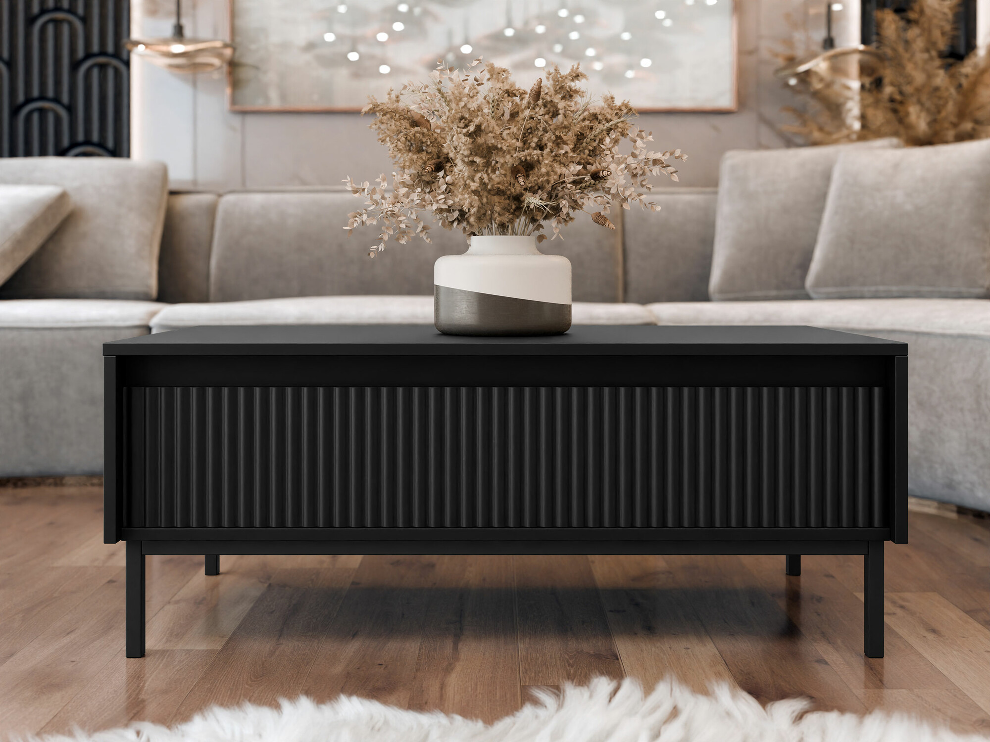 Žurnālu galdiņš Comfivo Delruva 102 (Melns)