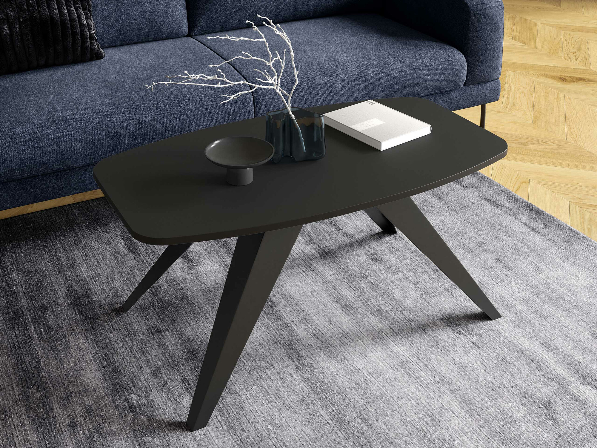 Žurnālu galdiņš Oswego 117 (Melns)