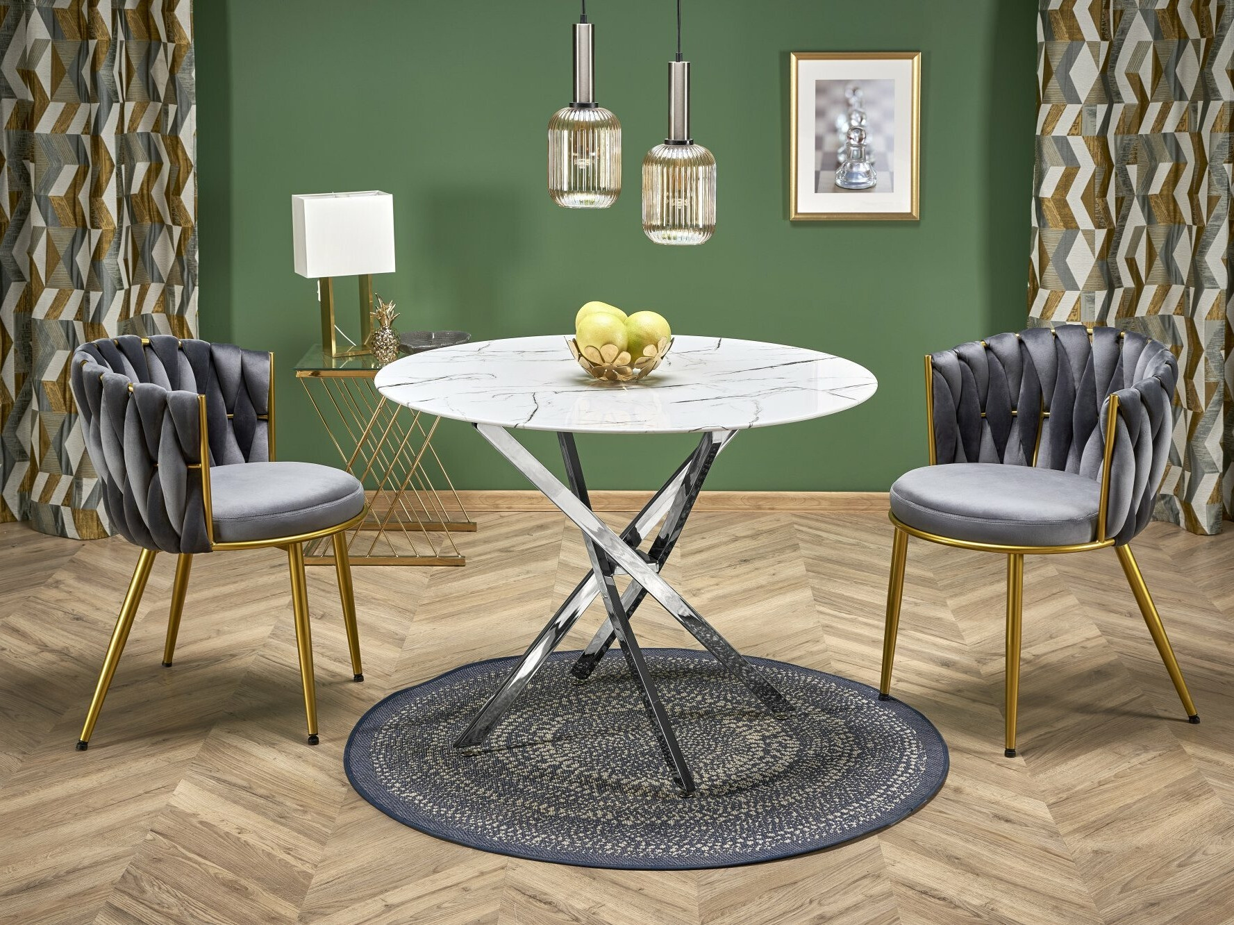 Galds Houston 1538 (Sudraba + Balts marmors)