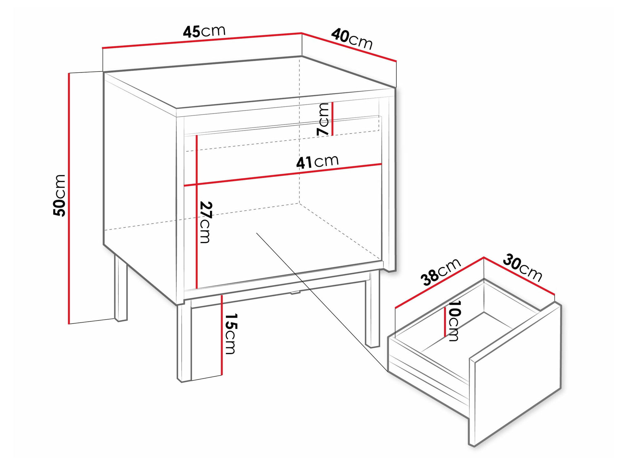 Naktsgaldiņš Comfivo Delruva 105 (Melns)