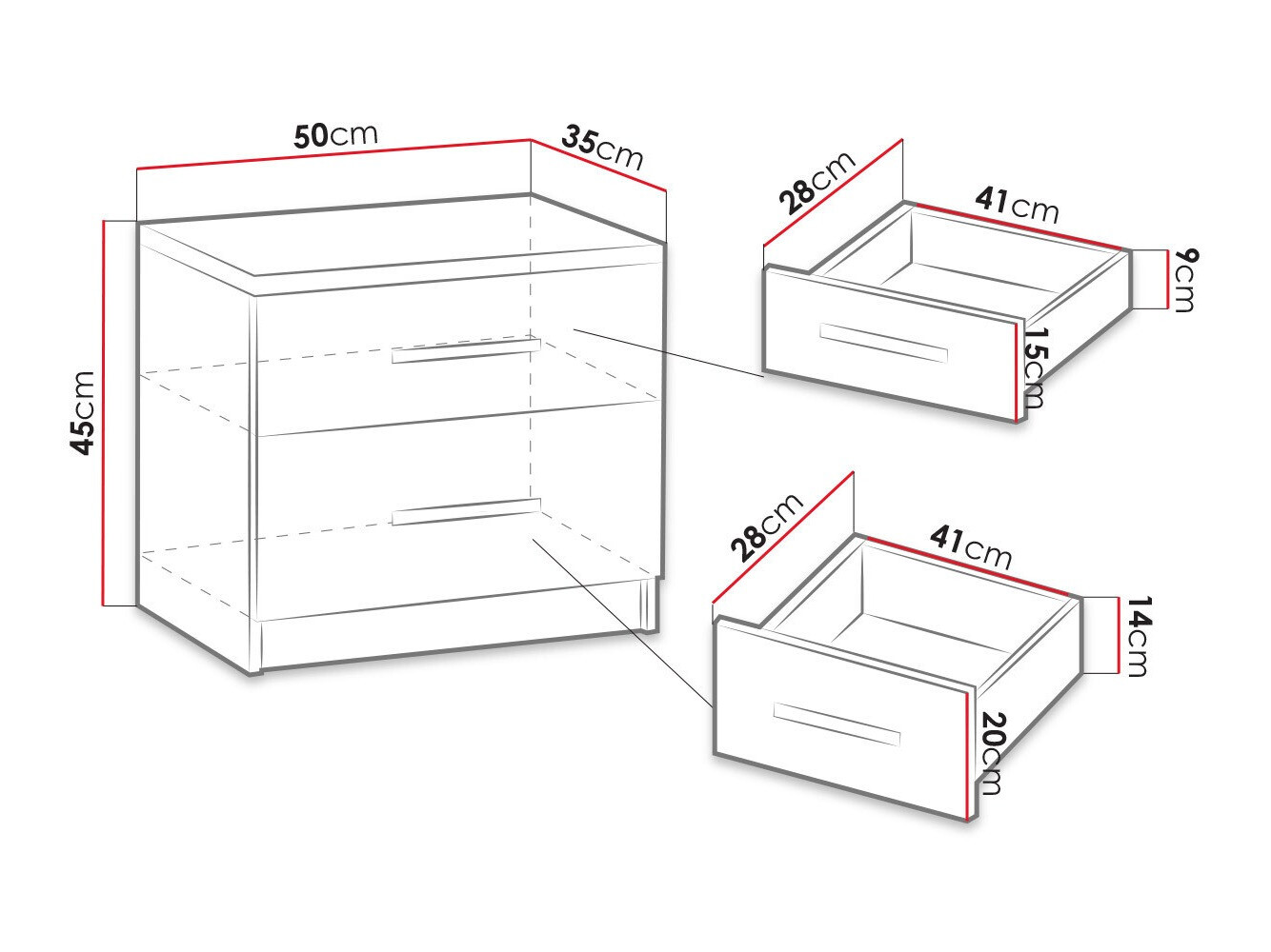 Naktsgaldiņš Catromi 103 (Balts)