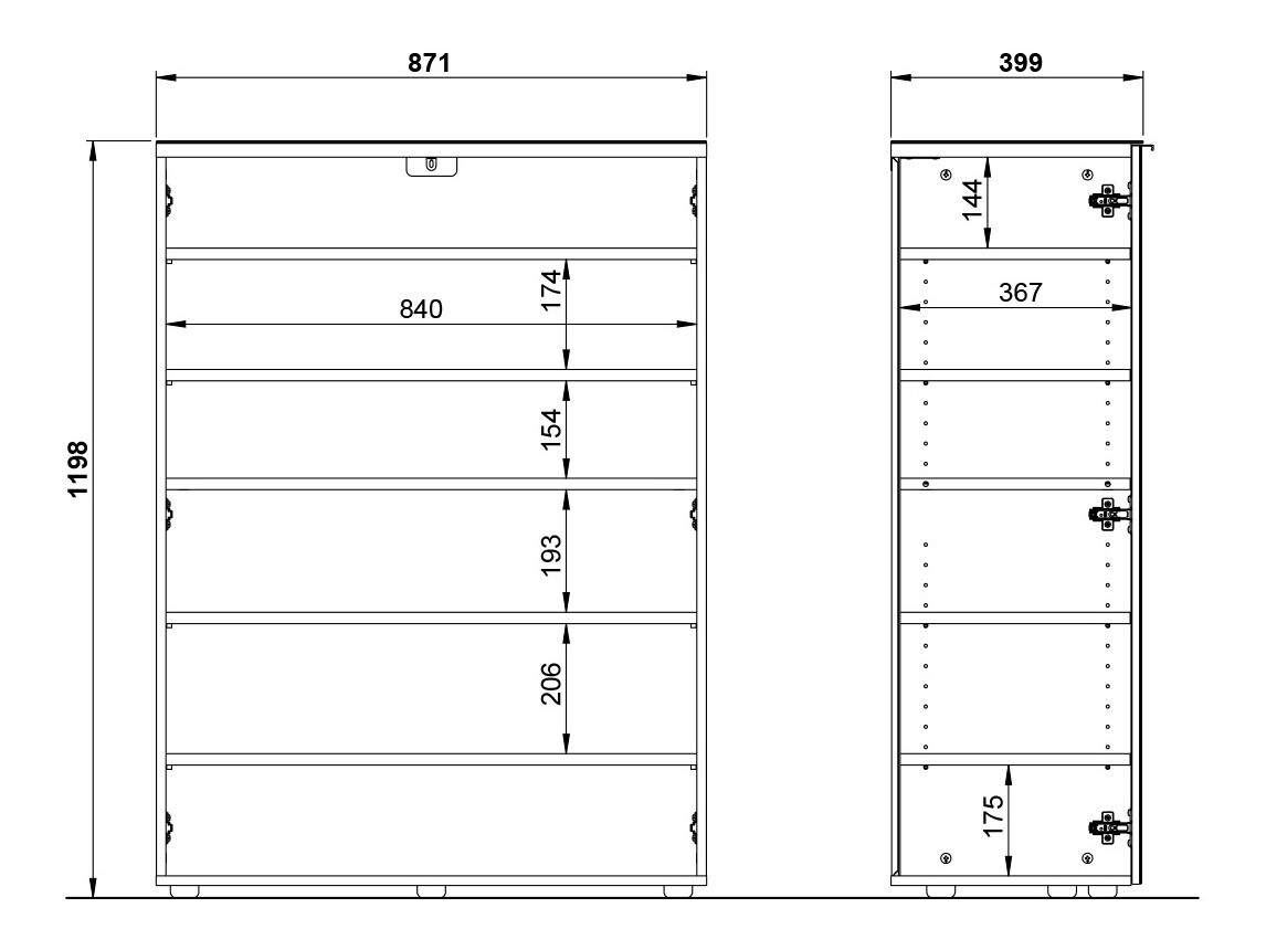 Apavu plaukts Fivsori 105 (Balts)