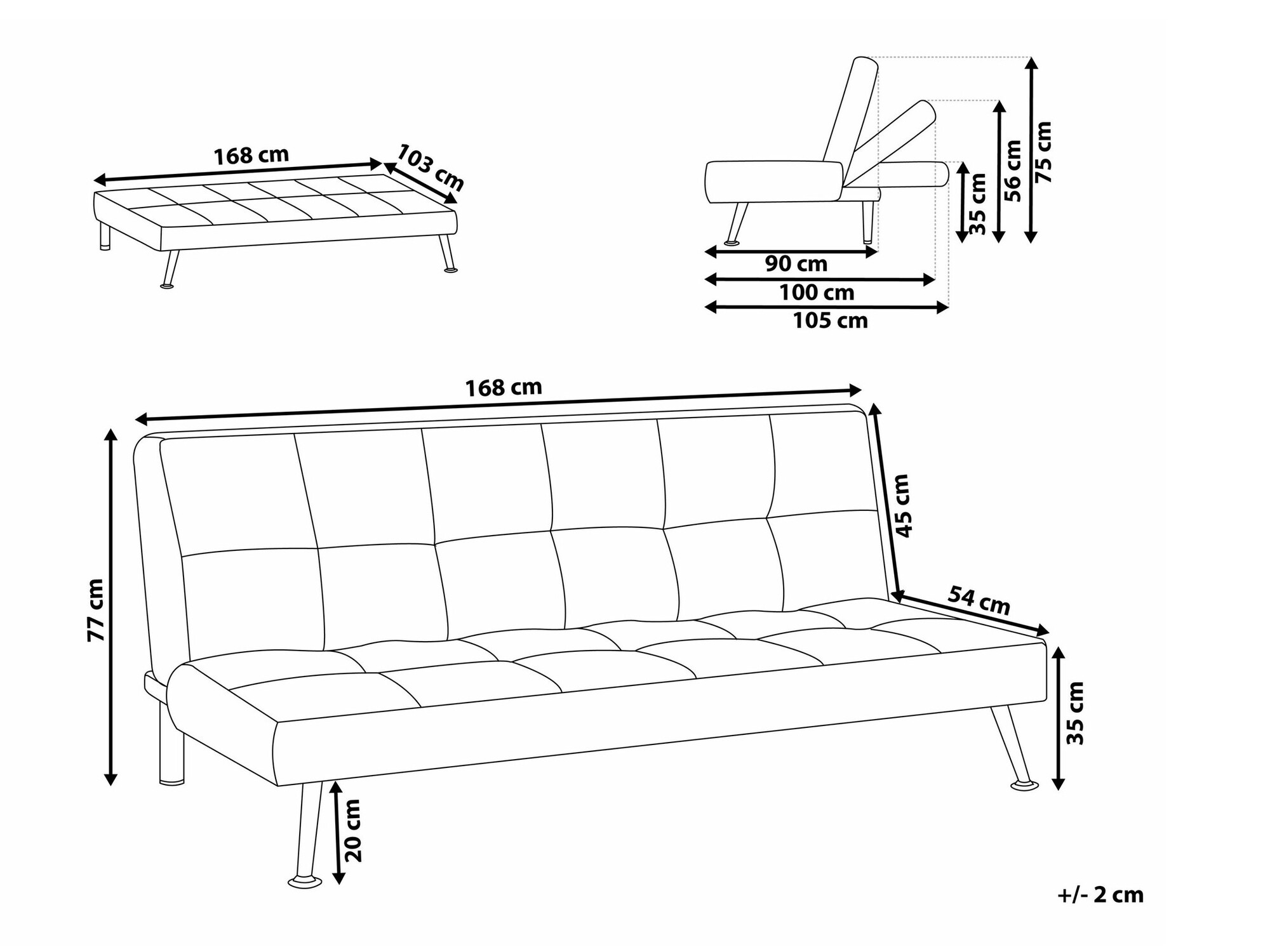 Dīvāns gulta Berwyn 1989 (Bēšs)