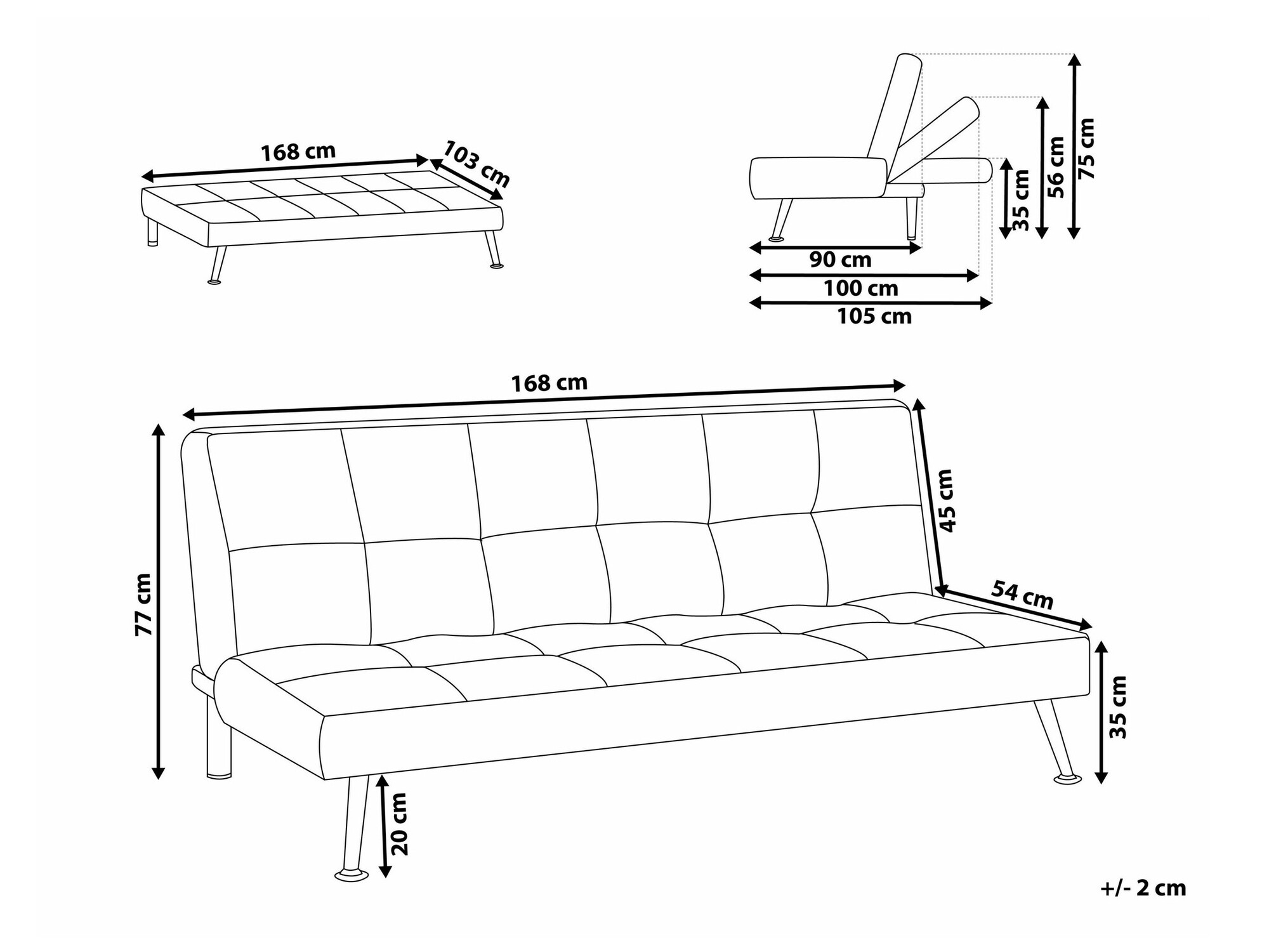 Dīvāns gulta Berwyn 1989 (Sarkans)