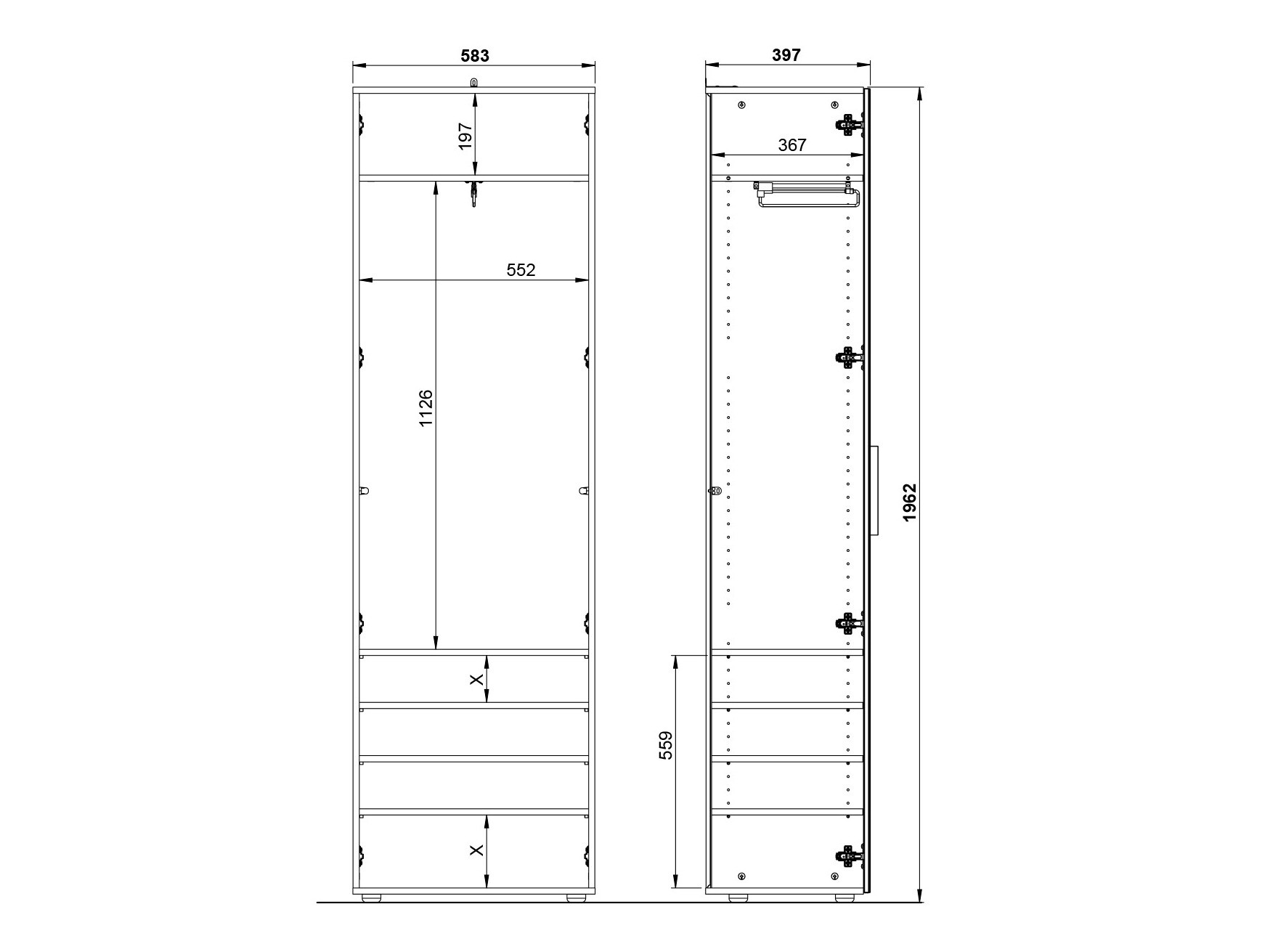 Skapis Fivsori 108 (Balts)