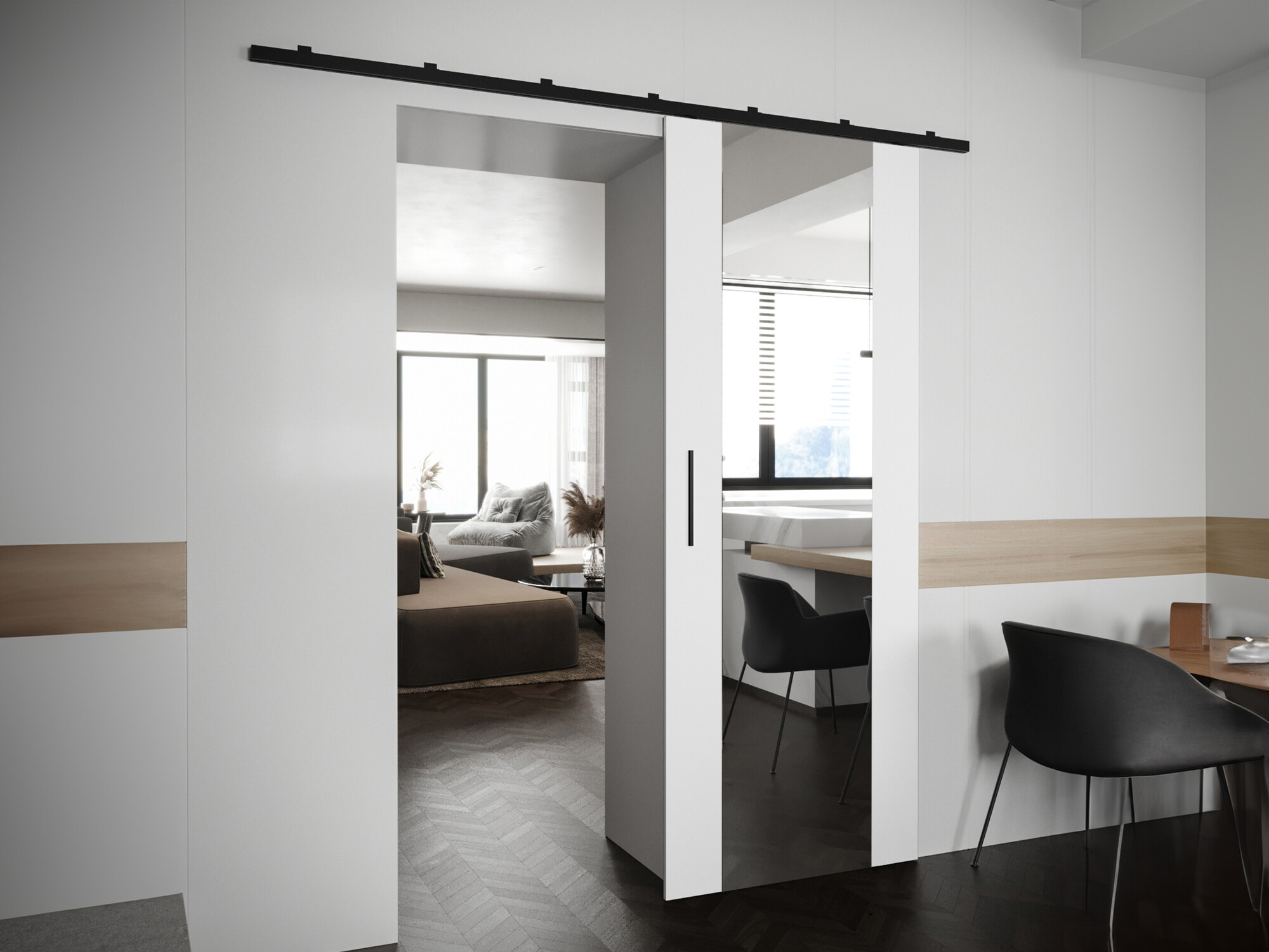 Bīdāmas durvis Hartford 488 (Balts)