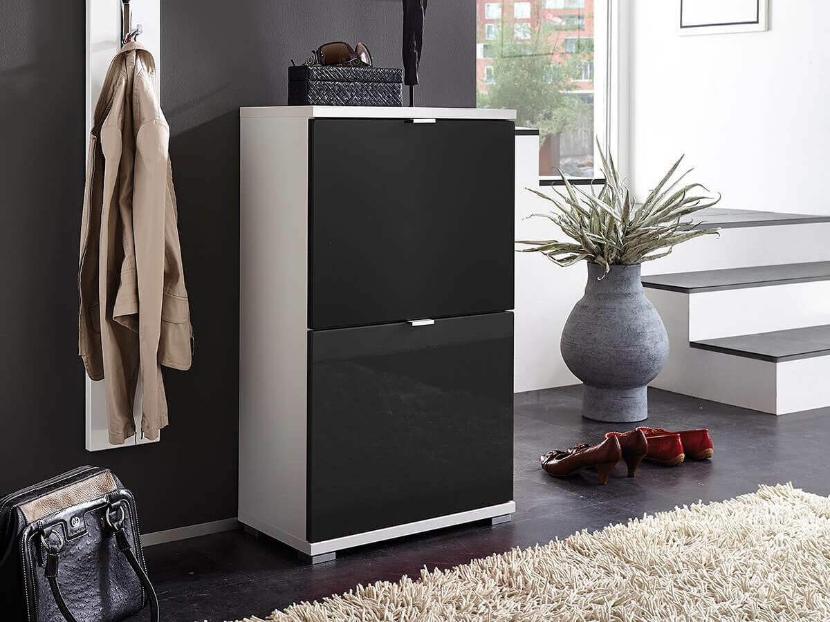 Тумба для обуви Veltena 105 (Чёрный + Белый)