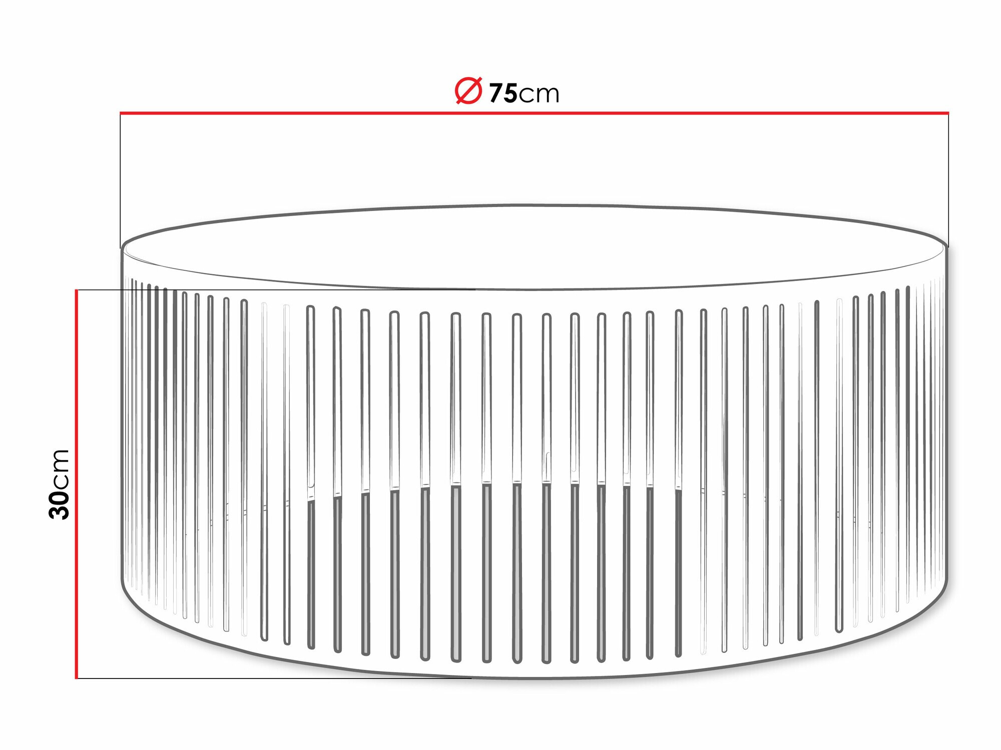 Žurnālu galdiņš Oswego 122 (Melns)