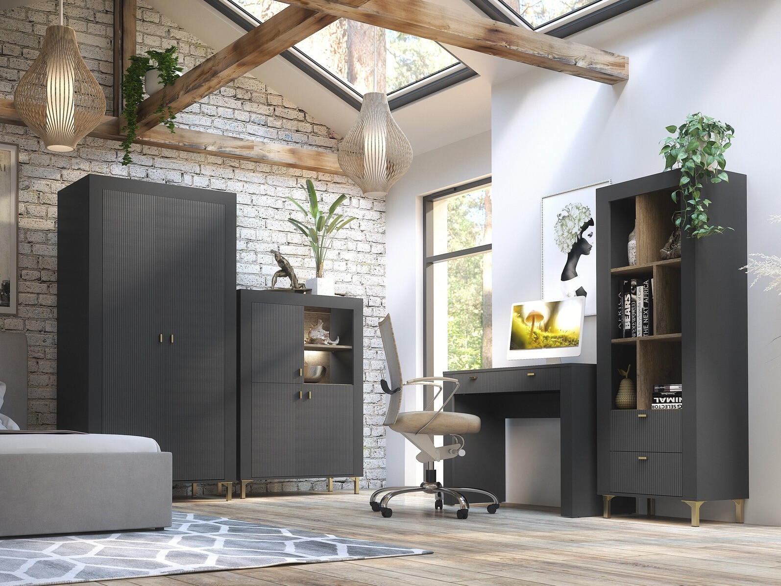 Стеллаж Mormavu 102 (Матовый черный)