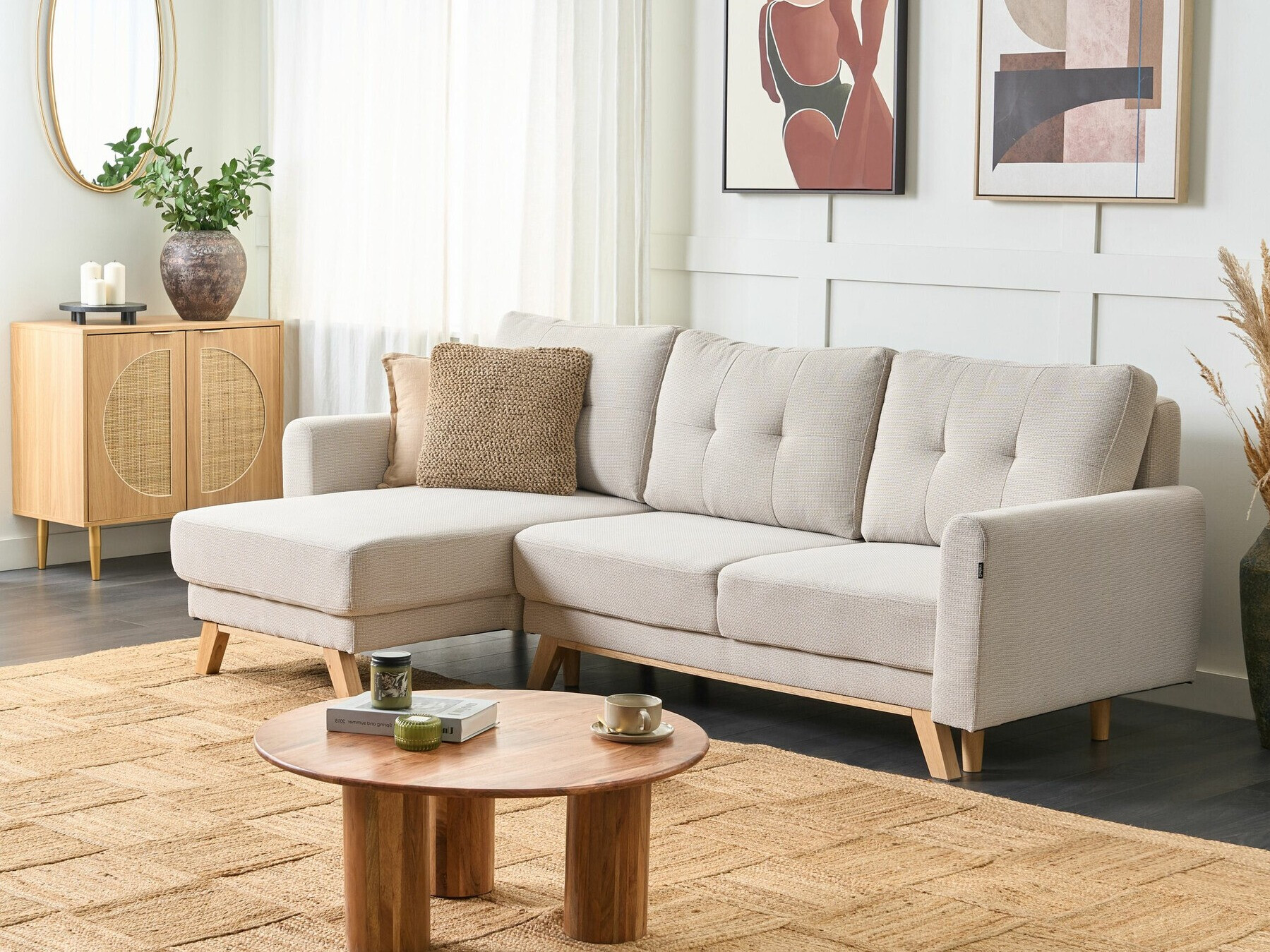 Stūra dīvāns Berwyn 1656 (Bēšs)