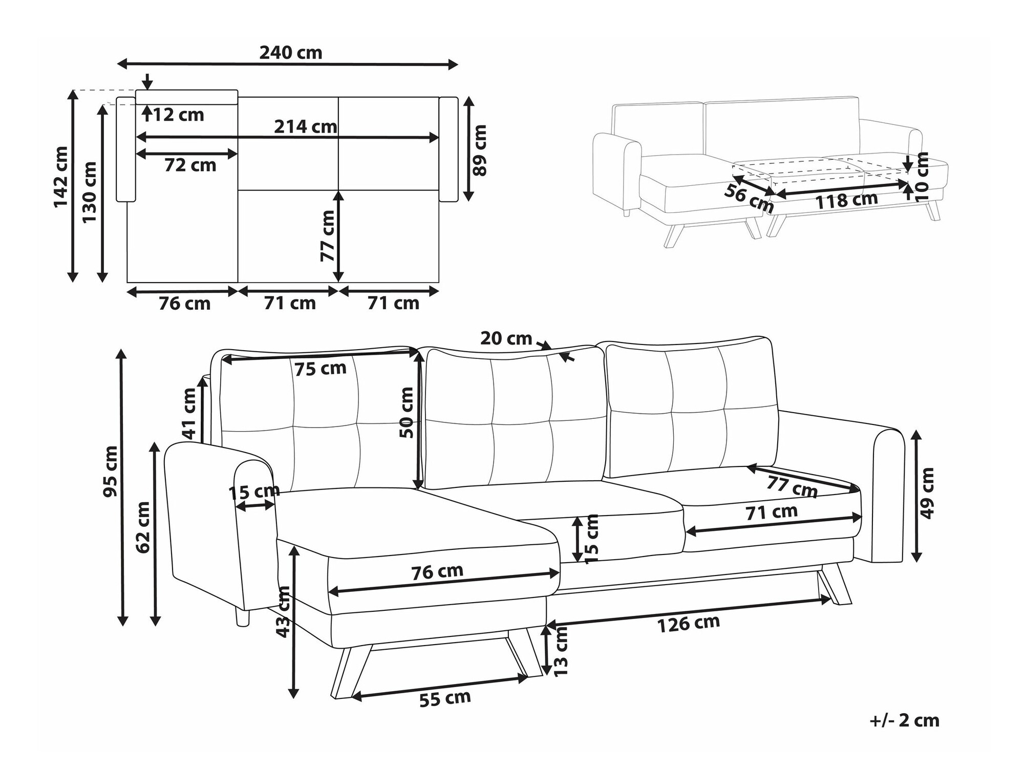 Угловой диван Berwyn 1656 (Бежевый)