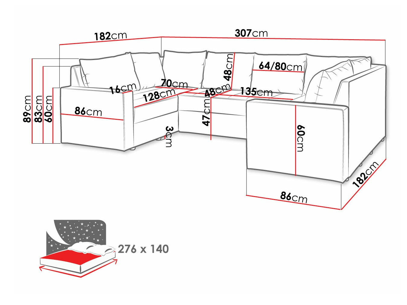 Угловой диван Providence 145 (Loca 21)