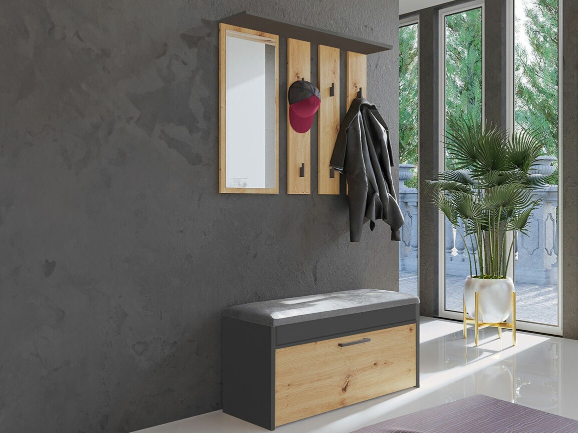 Прихожая Mandeville 218 (Антрацит + Artisan дуб)