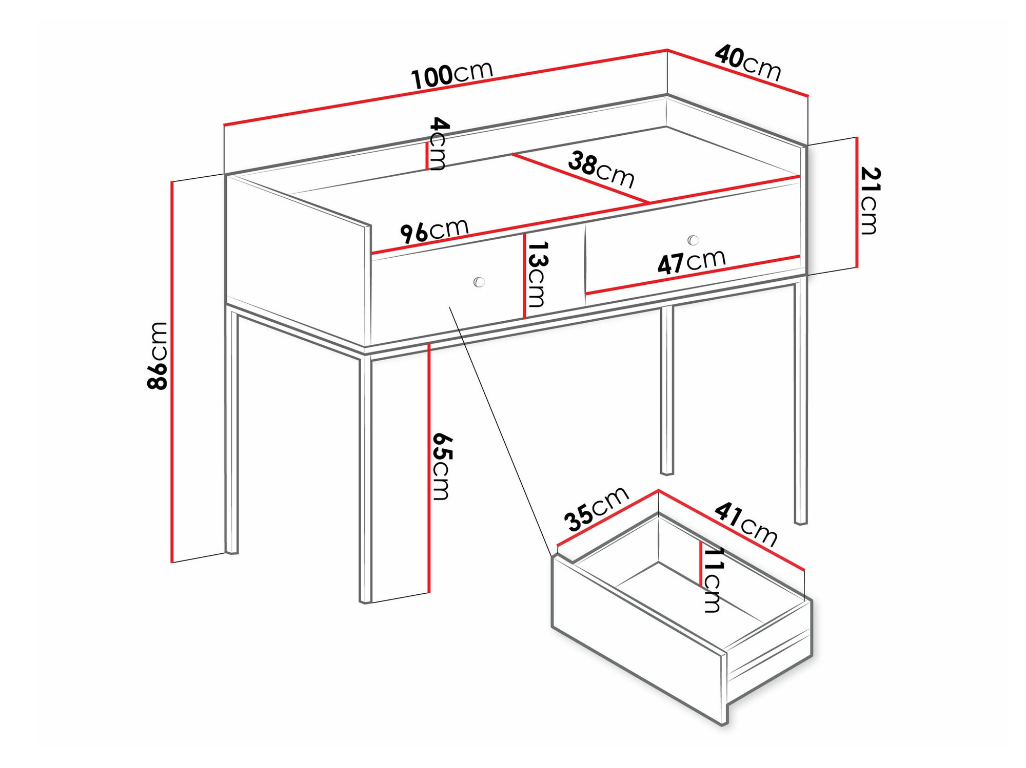 Konsole Comfivo Etmore 106 (Balts)