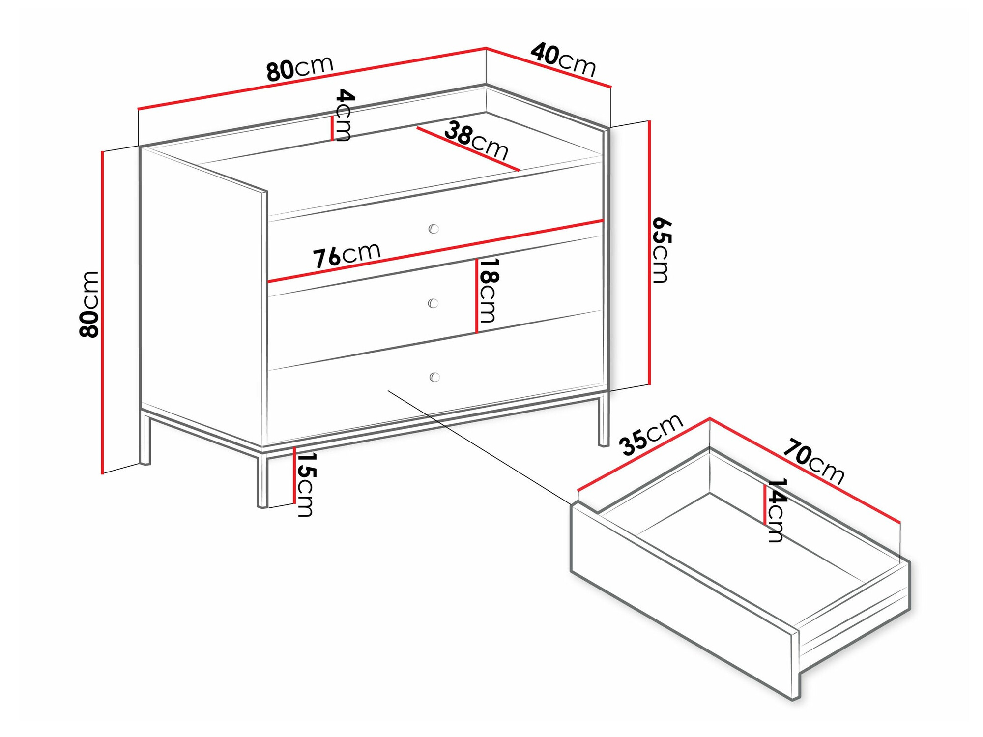 Kumode Comfivo Etmore 100 (Balts)