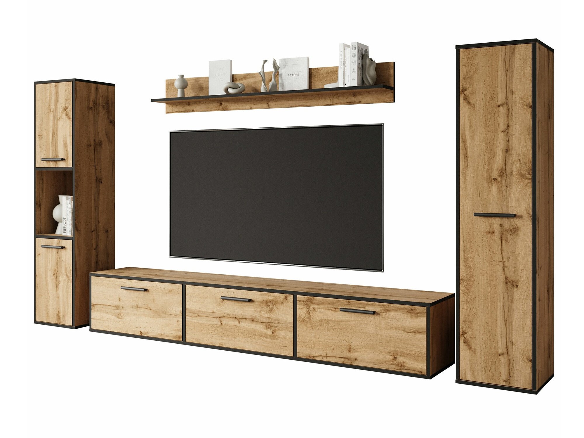 Набор для гостиной Sarasota 175 (Чёрный + Дуб вотан)